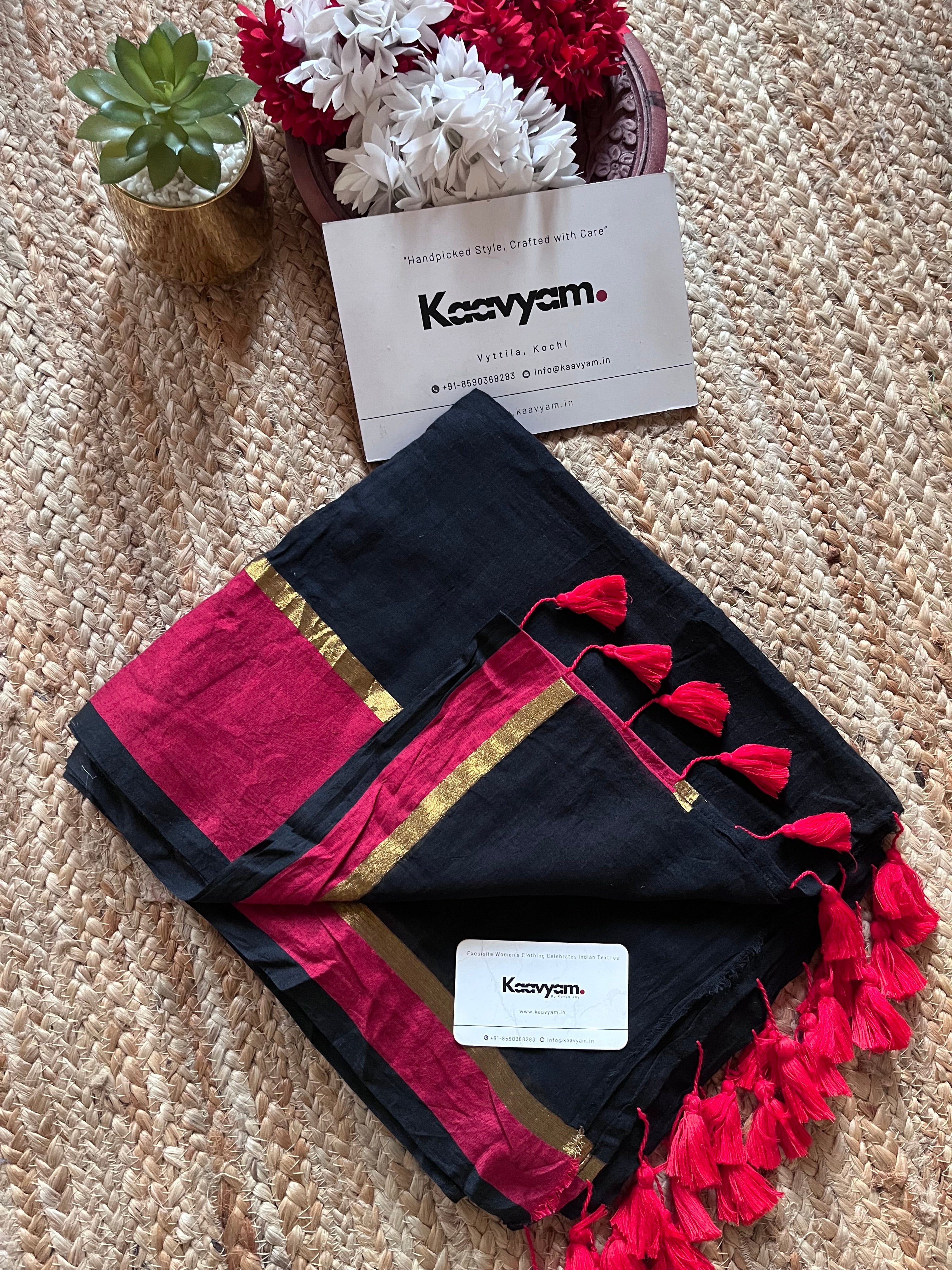 Black & Red Kasav Sarees