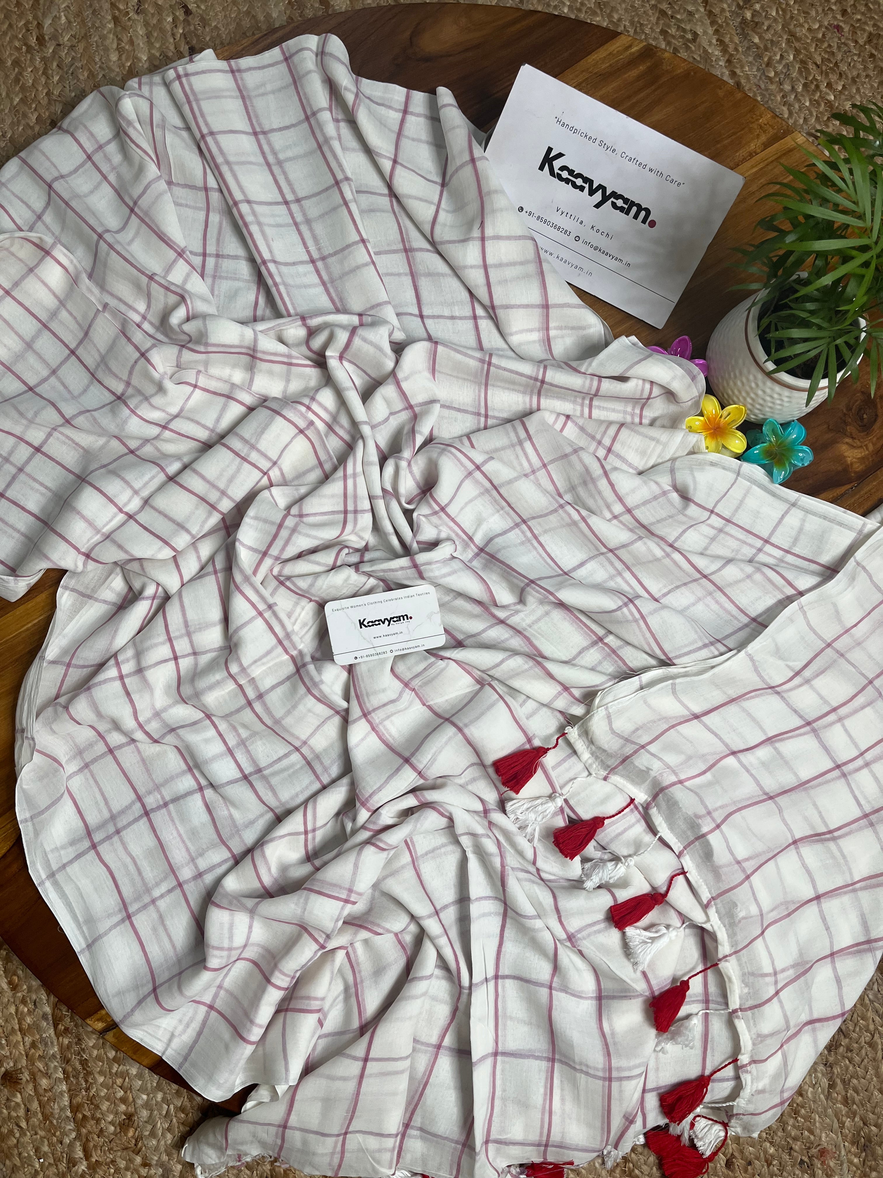 Regular Checks Mul Cotton Saree
