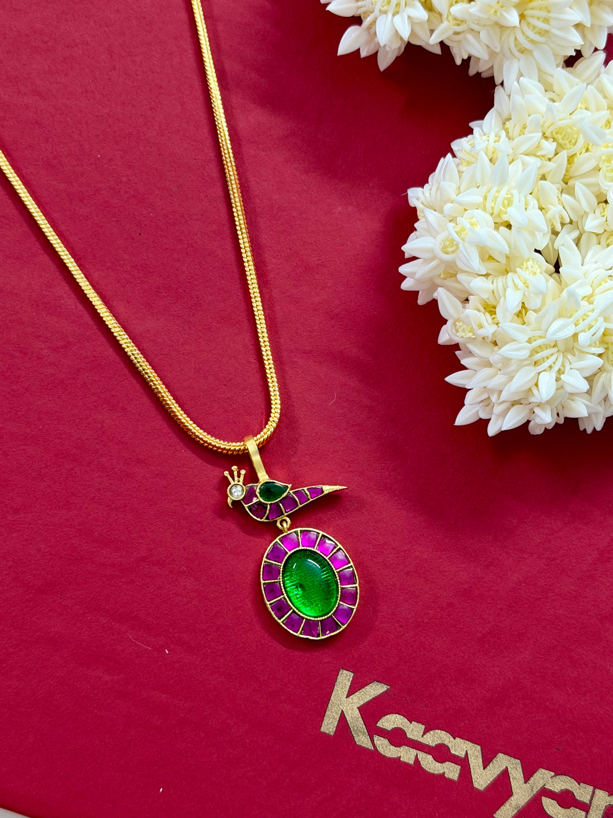 Parrot Kundan Neck Chain
