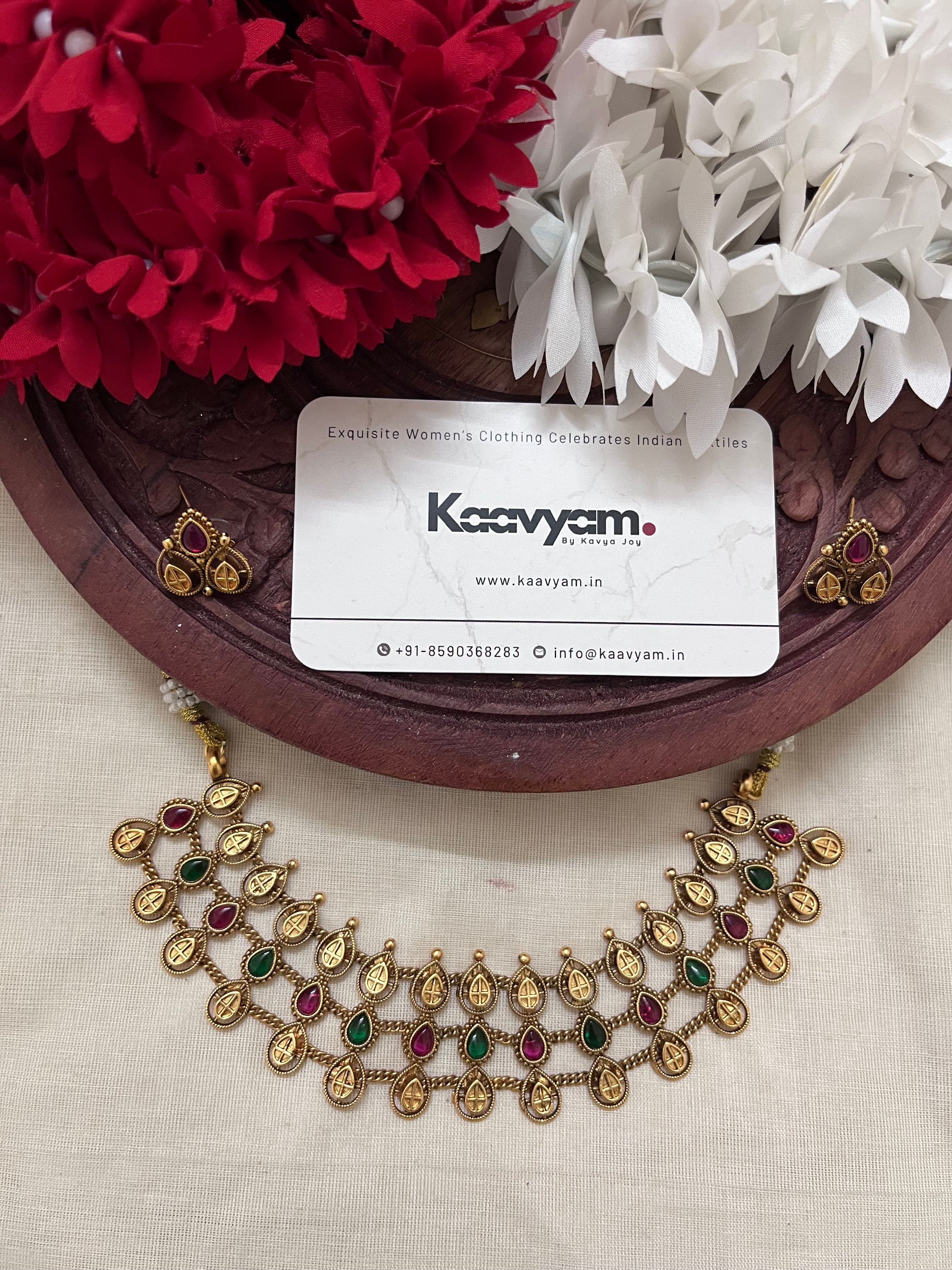 Layer Choker Neckpiece and Earrings