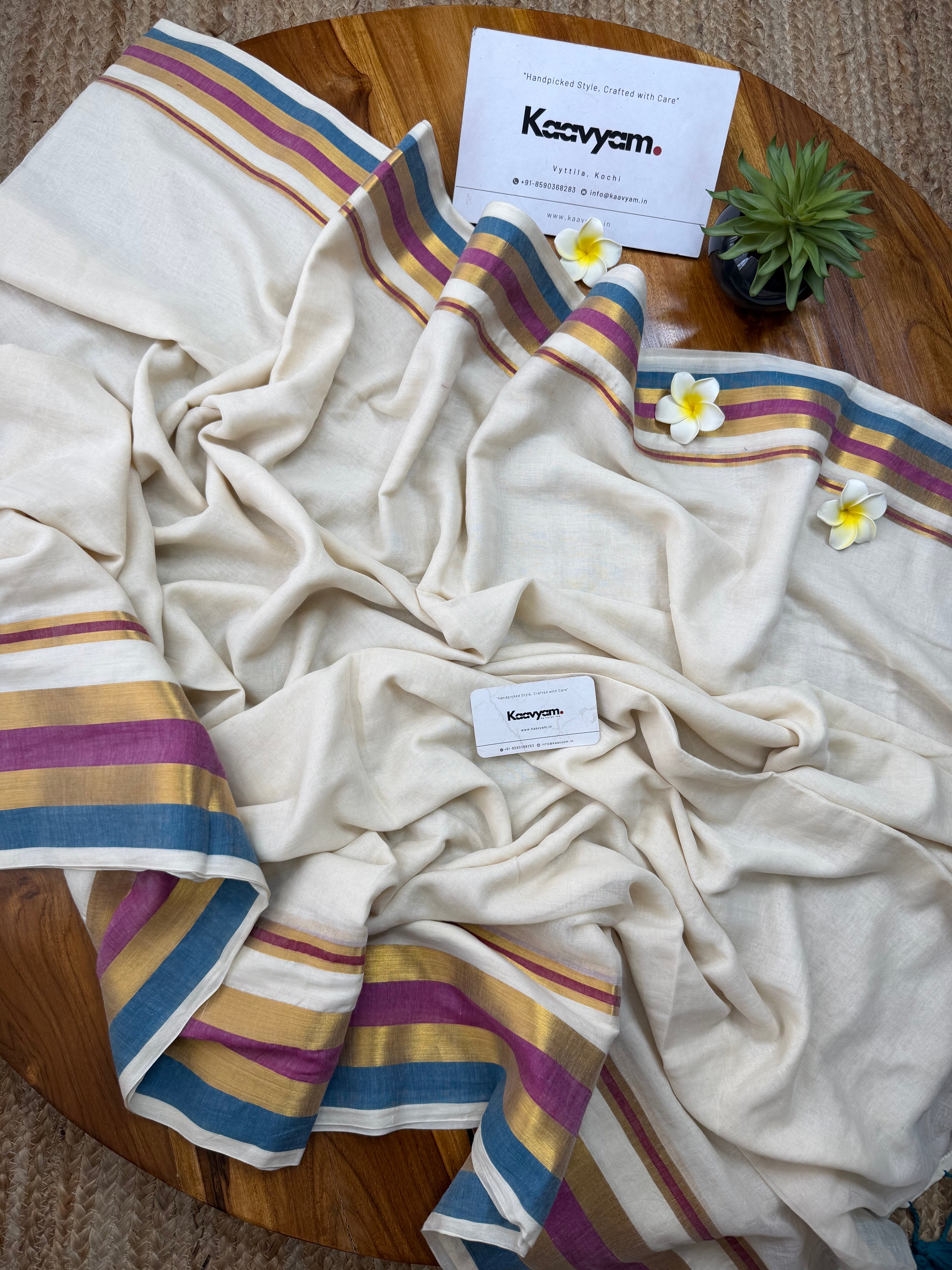 Classic Stripes Mul Cotton Saree