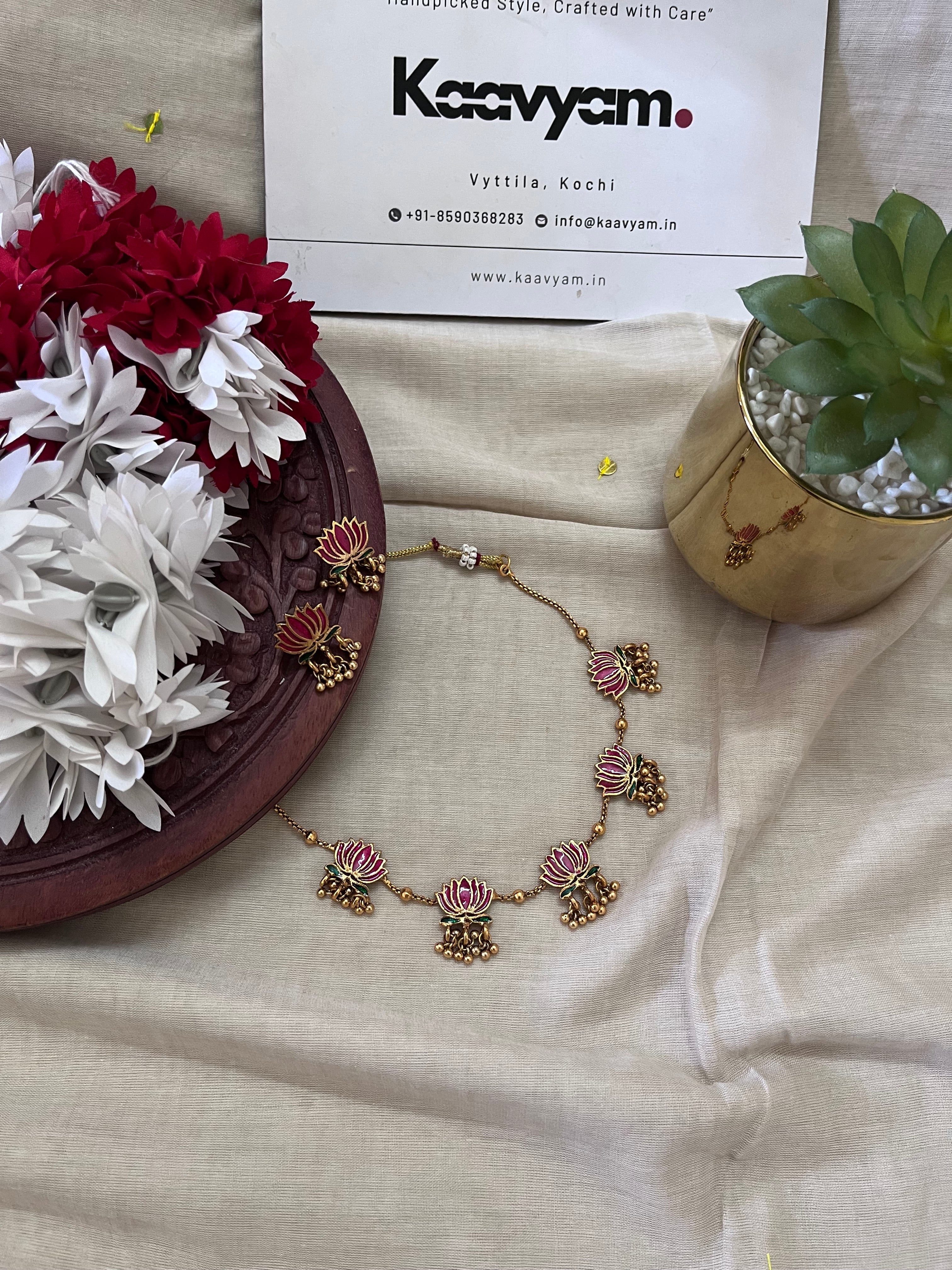 Manju Warrier Lotus Neckpiece