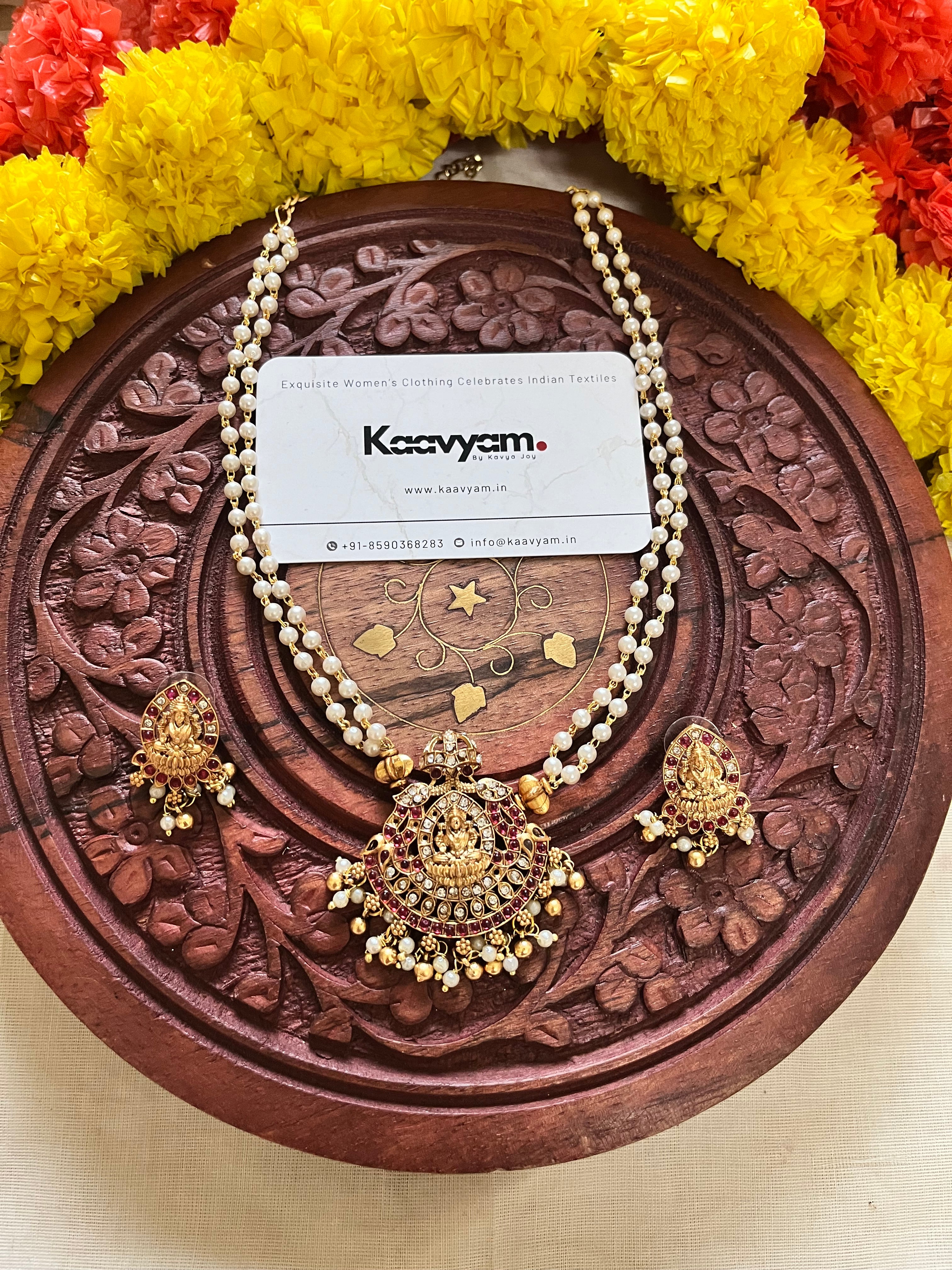 Pearl Layer Lekshmi Haaram & Earrings