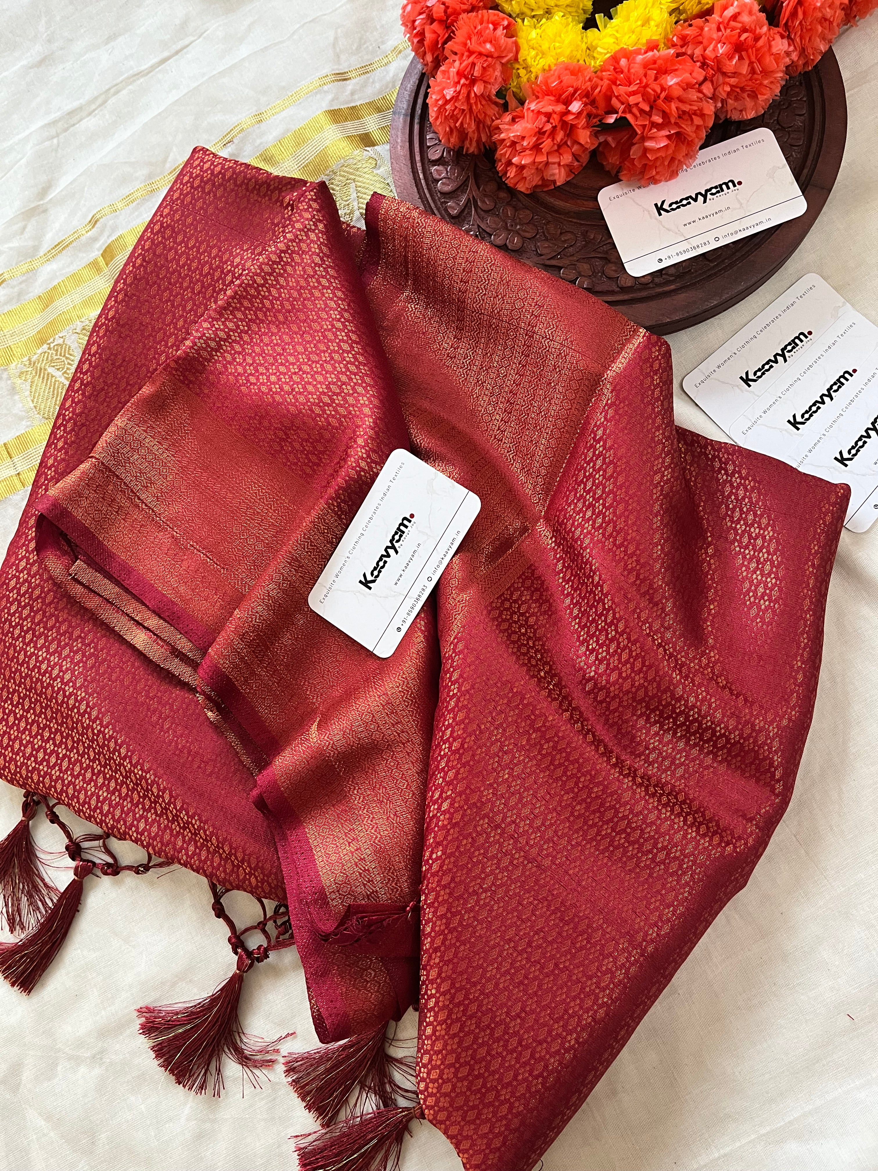 Maroon Kuberappattu Saree