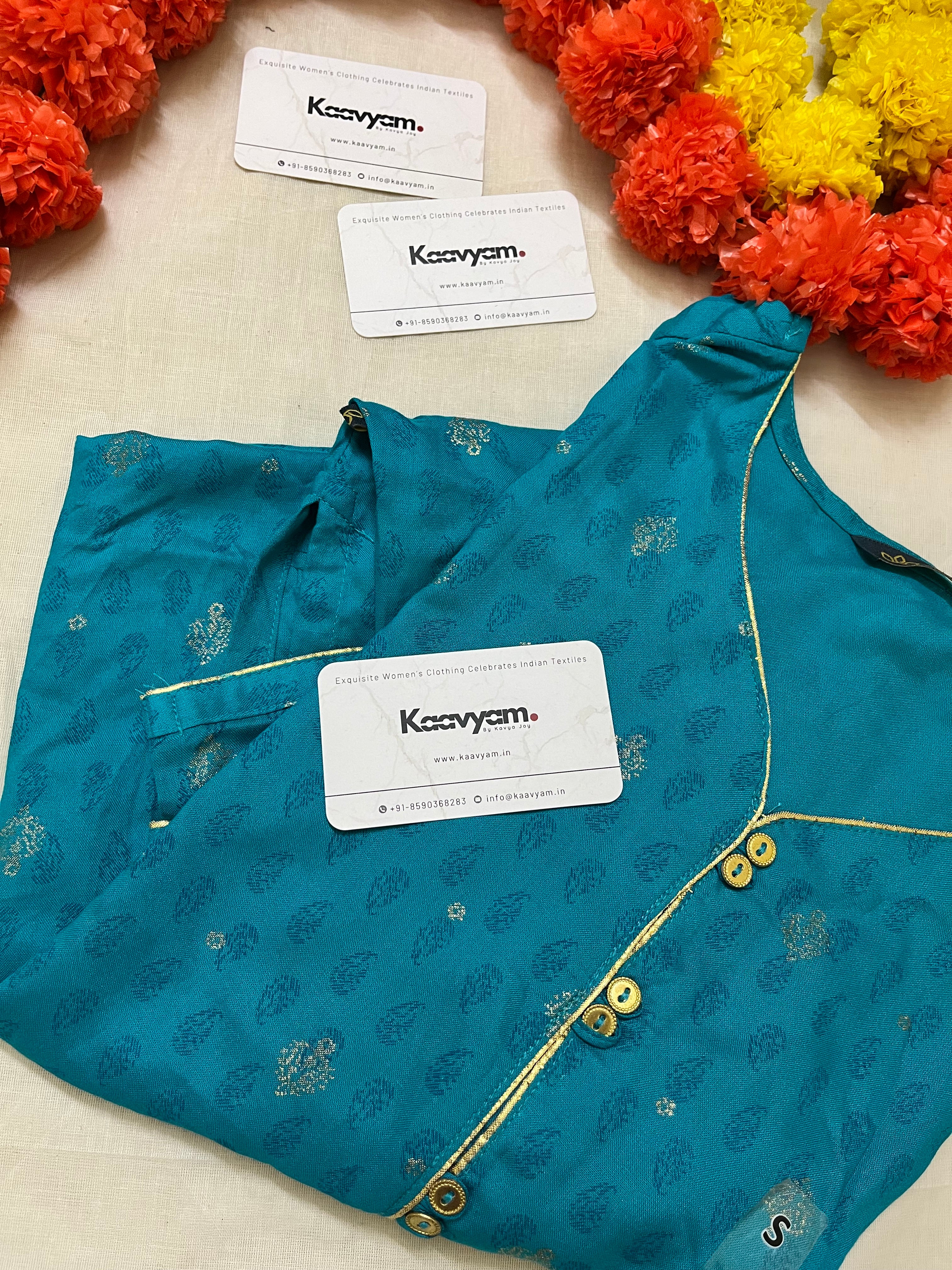 Blue heart neck Kurti