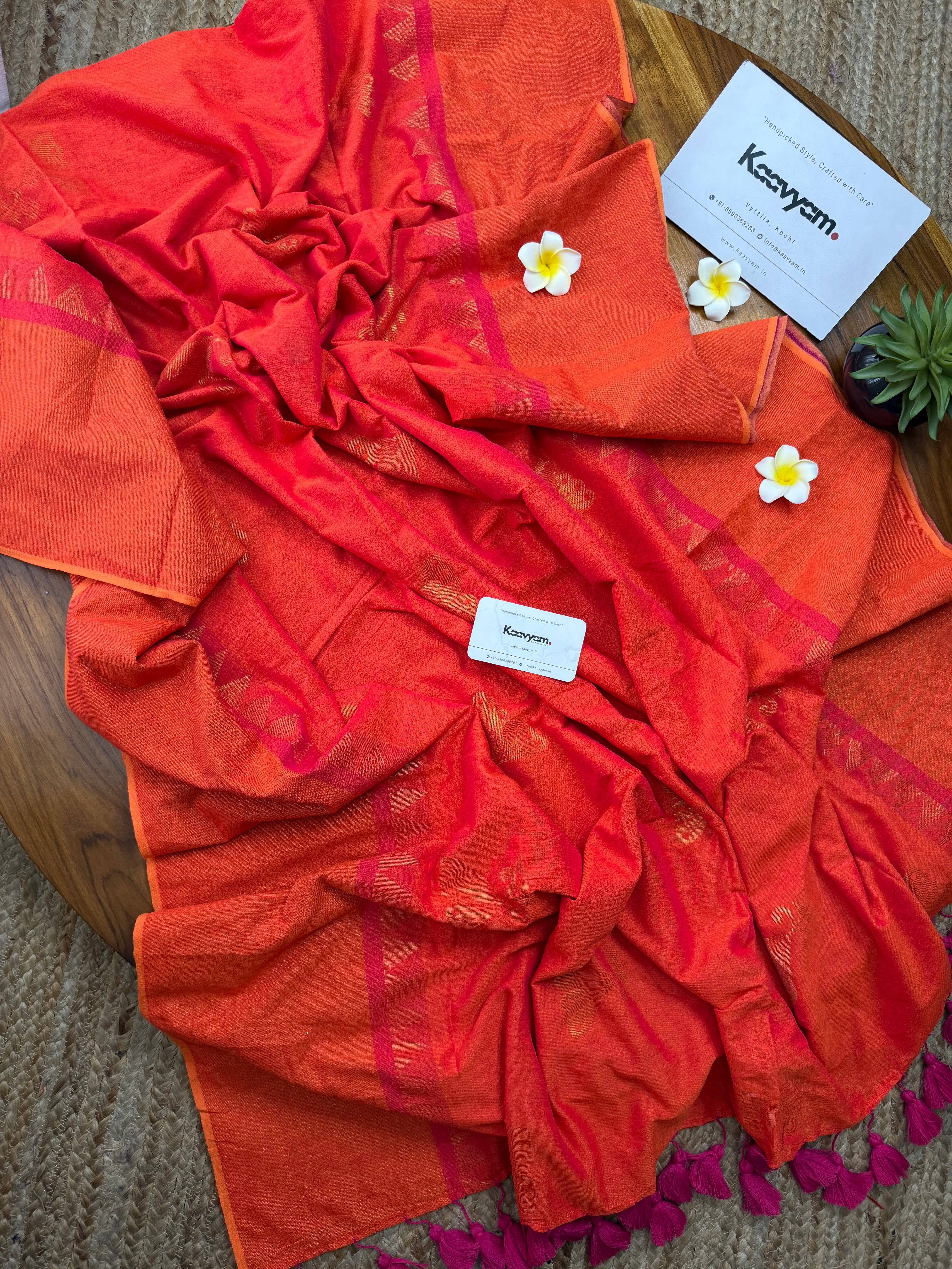 Tangerine Pink Saree