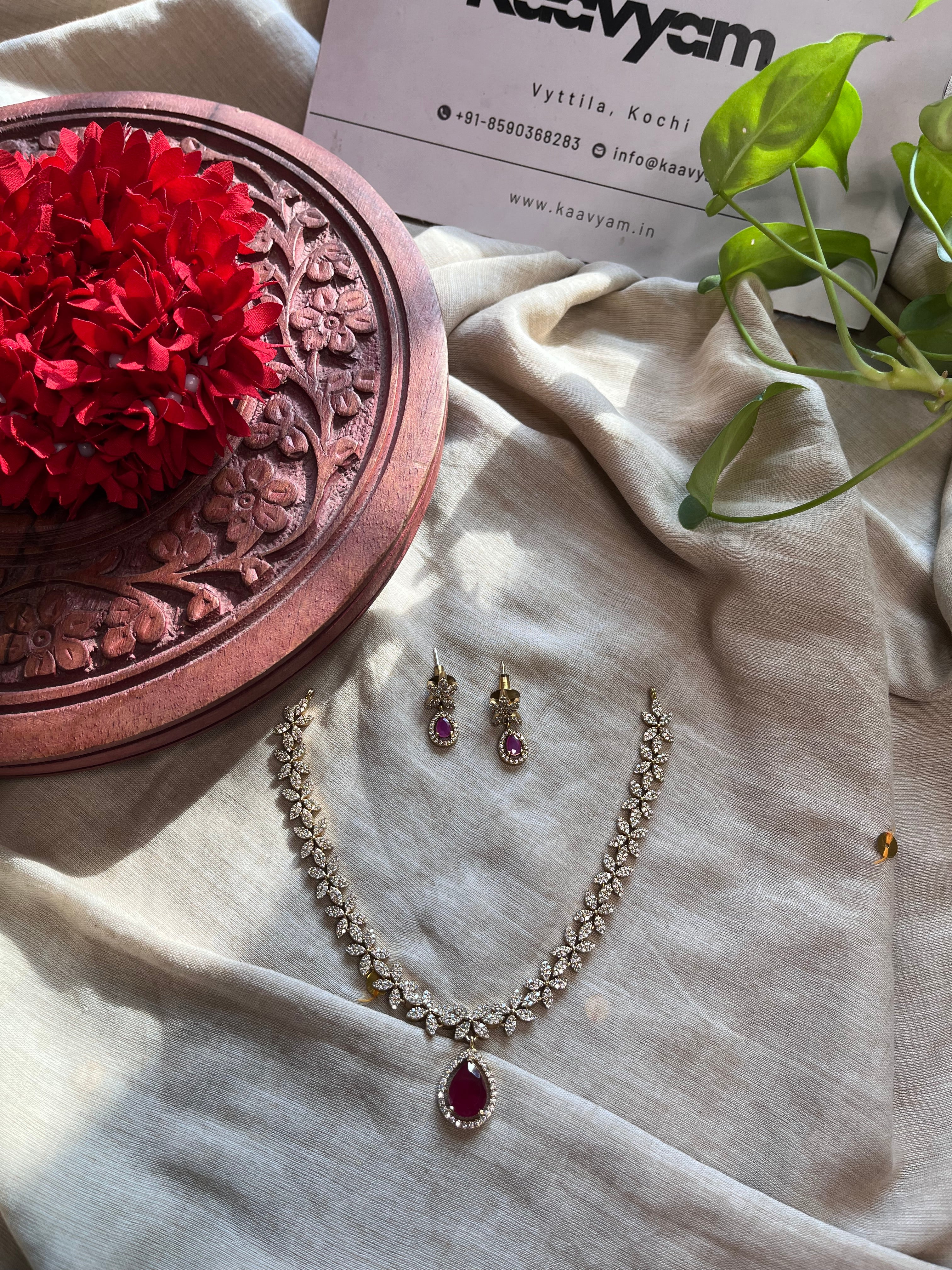 Ruby Drop Necklace