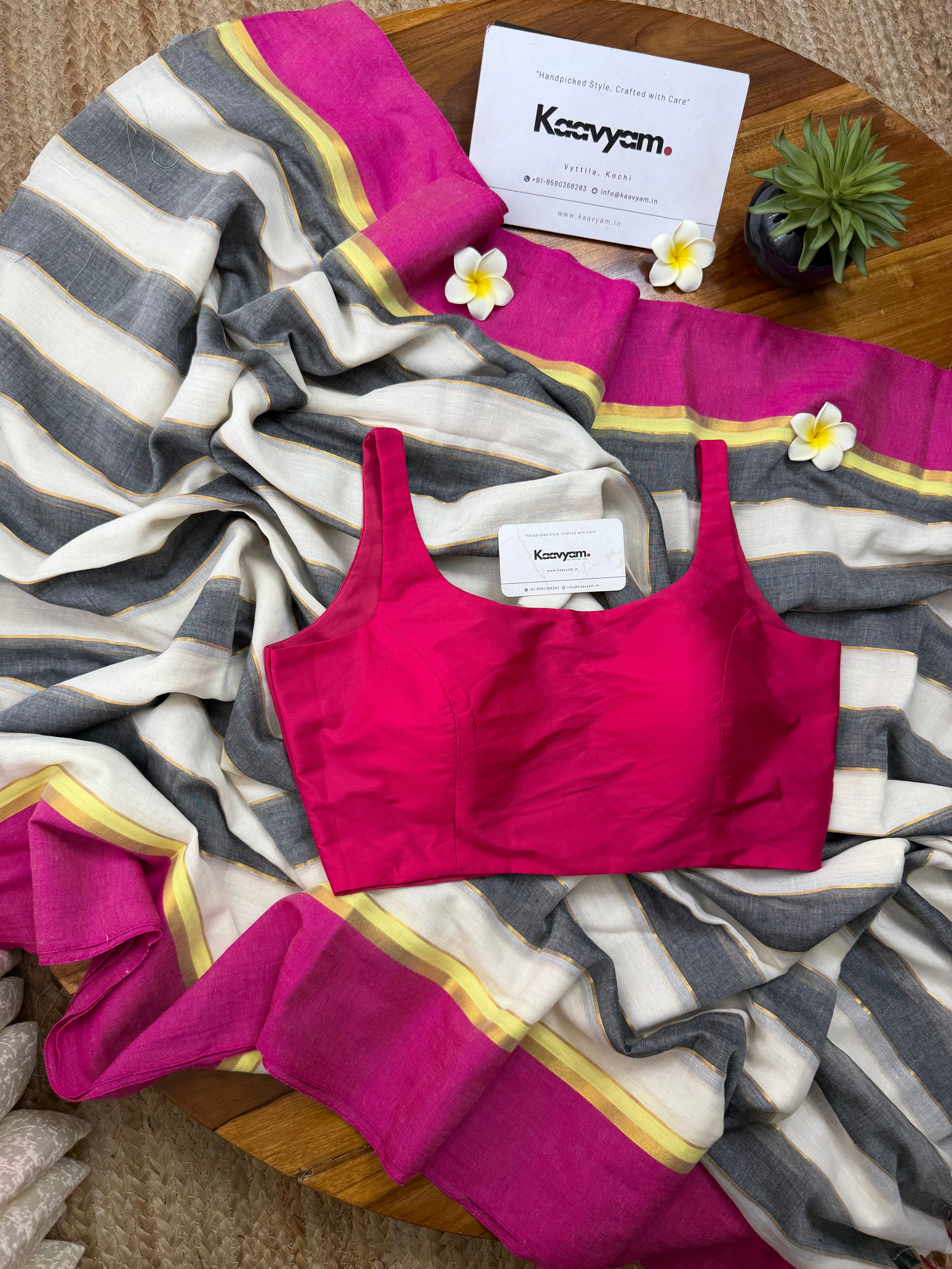 Pink Passion Kasav Mul Cotton Saree