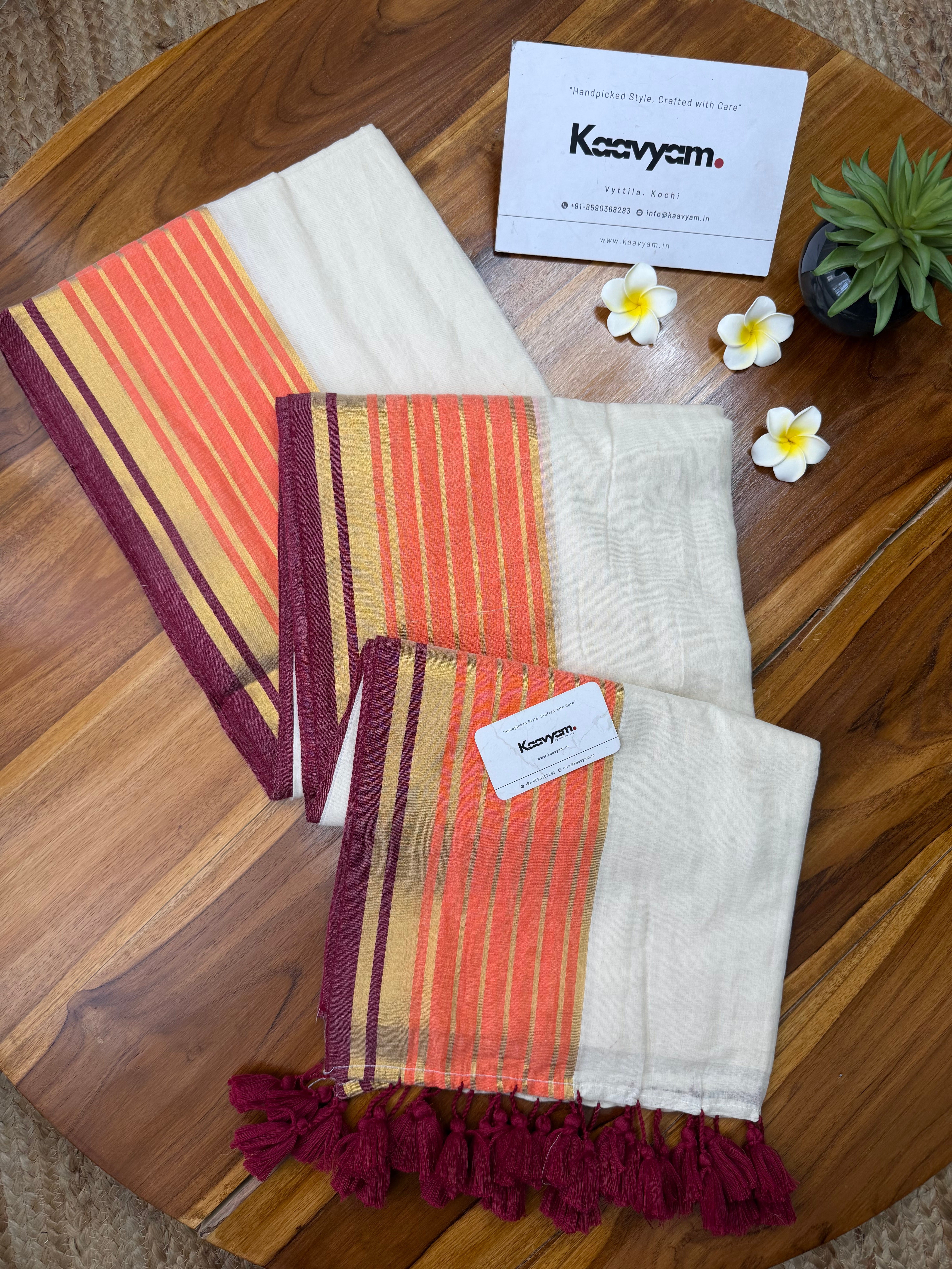 Citrus Kasav Mul Cotton Saree