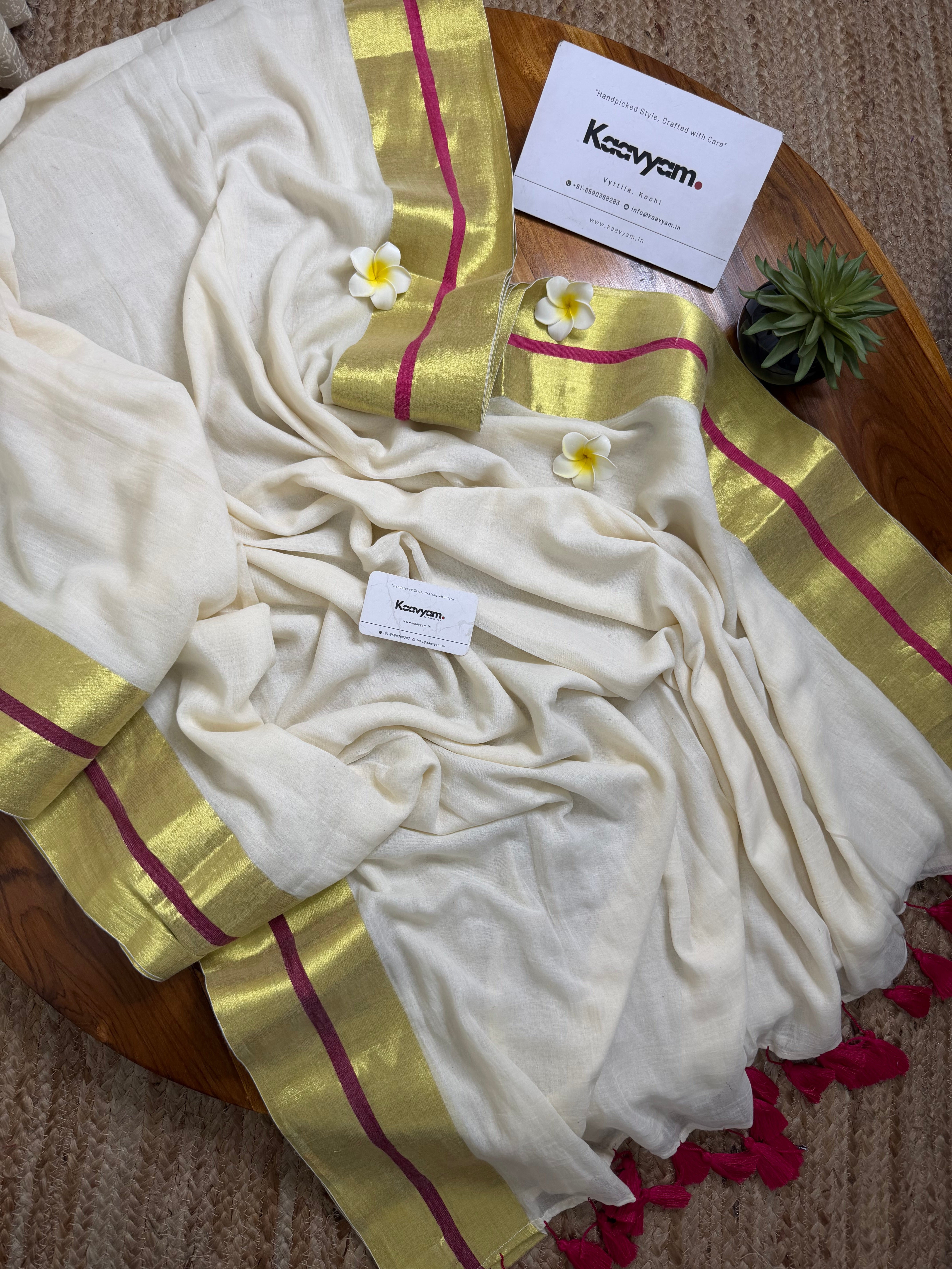 String Kasav Mul Cotton Saree