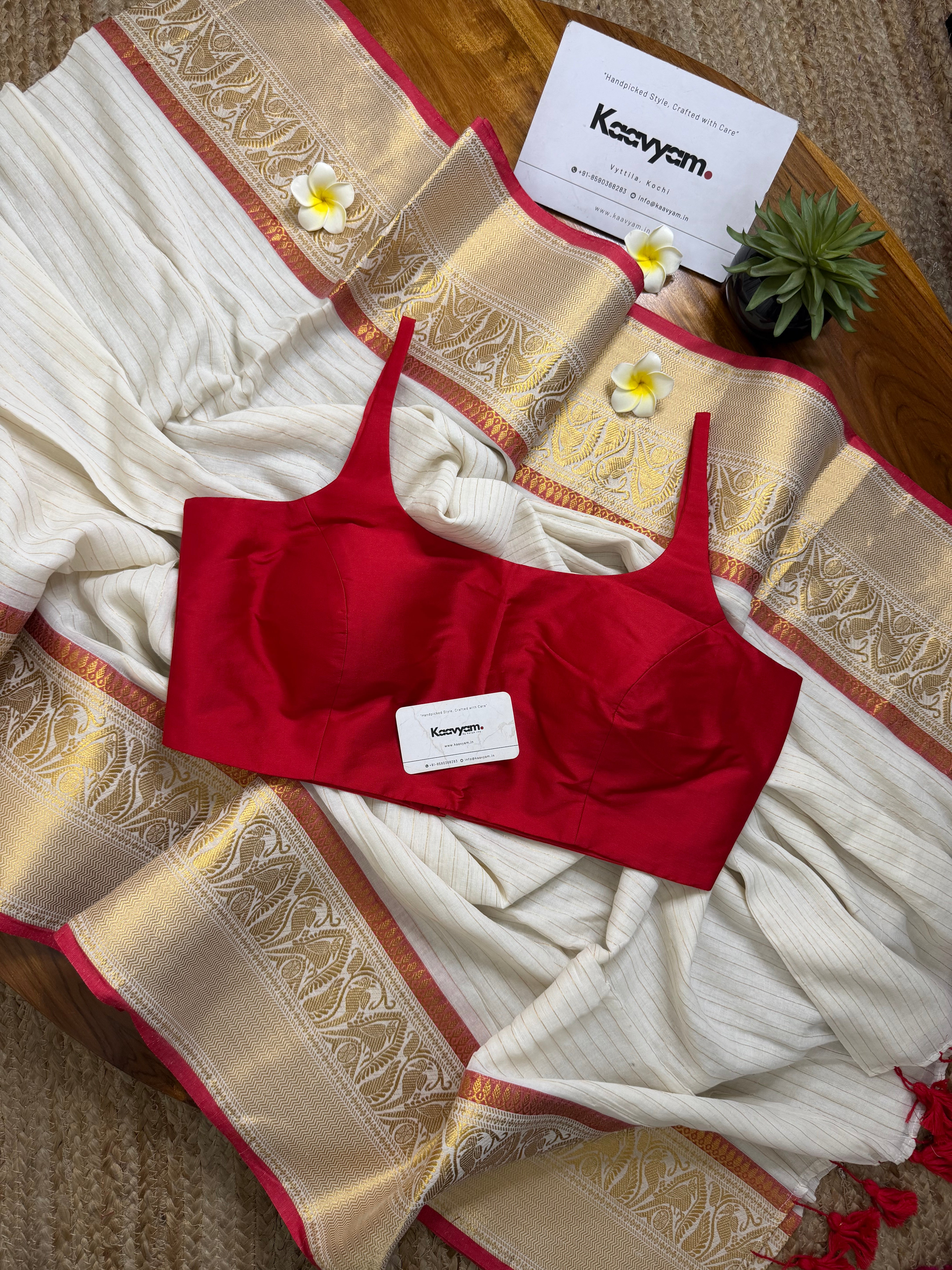 Sindhoora Stripes Kanchi Saree