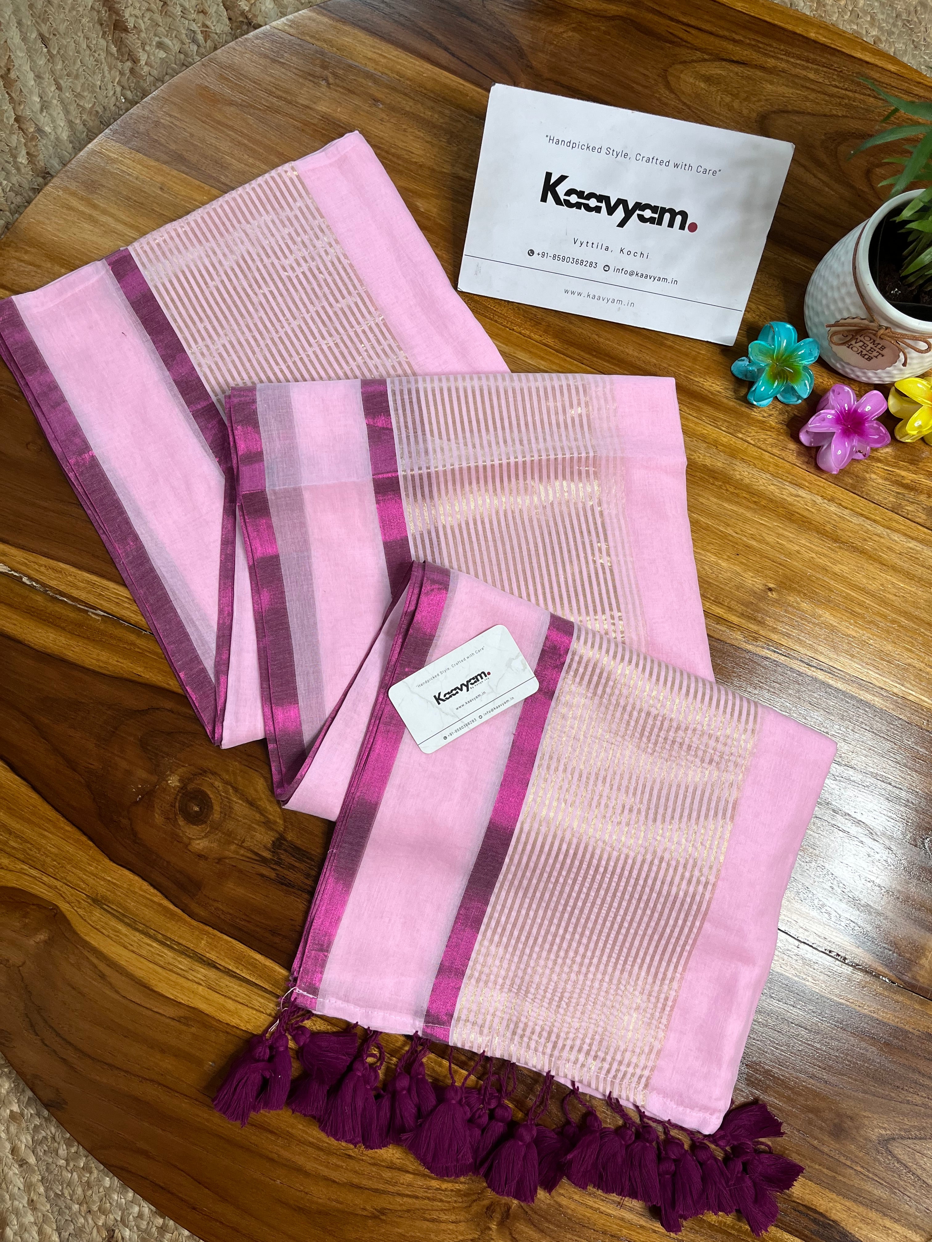 Multi Stripes Mul Cotton Saree