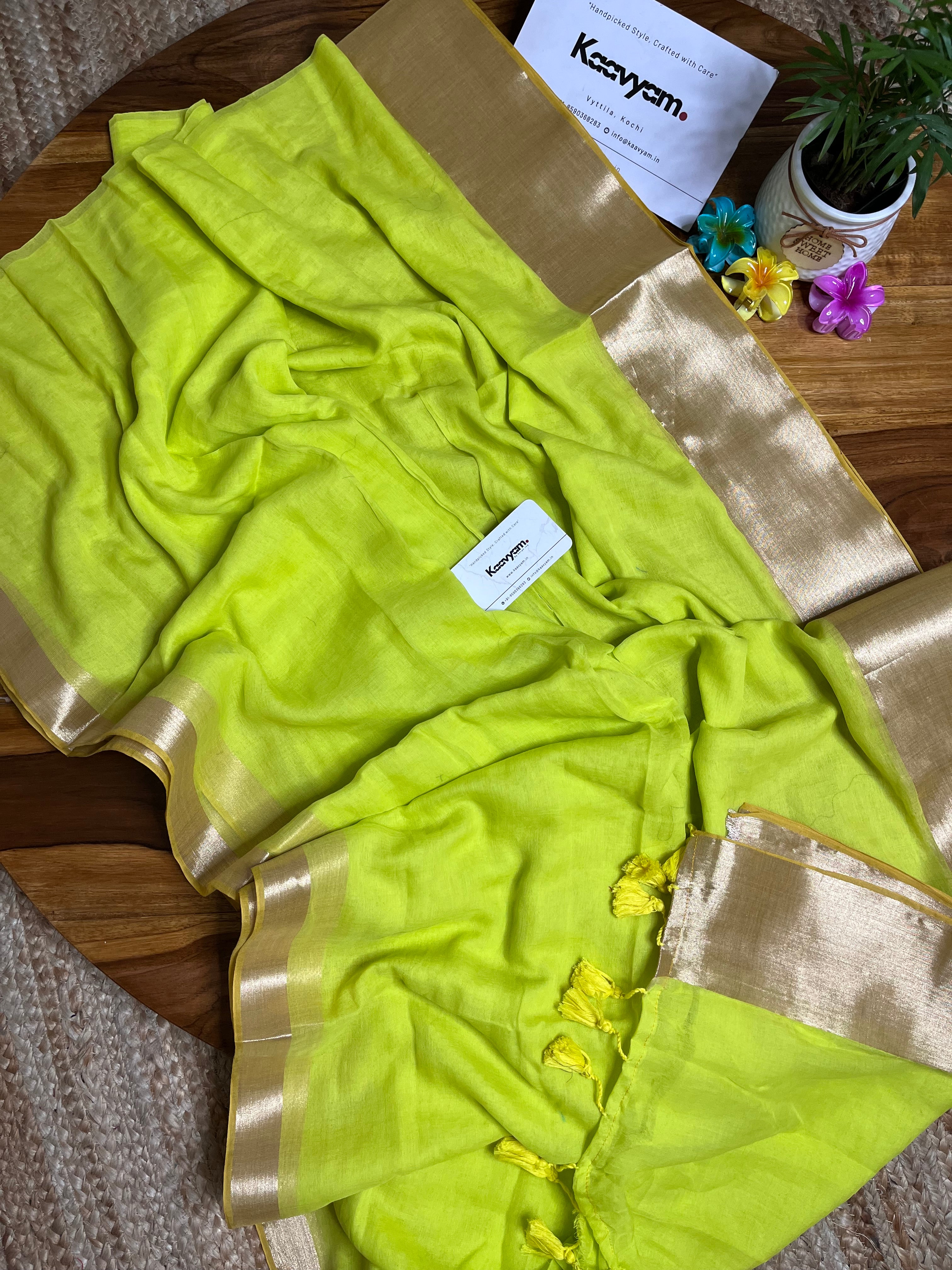 Neon Kasav Mul Cotton Saree