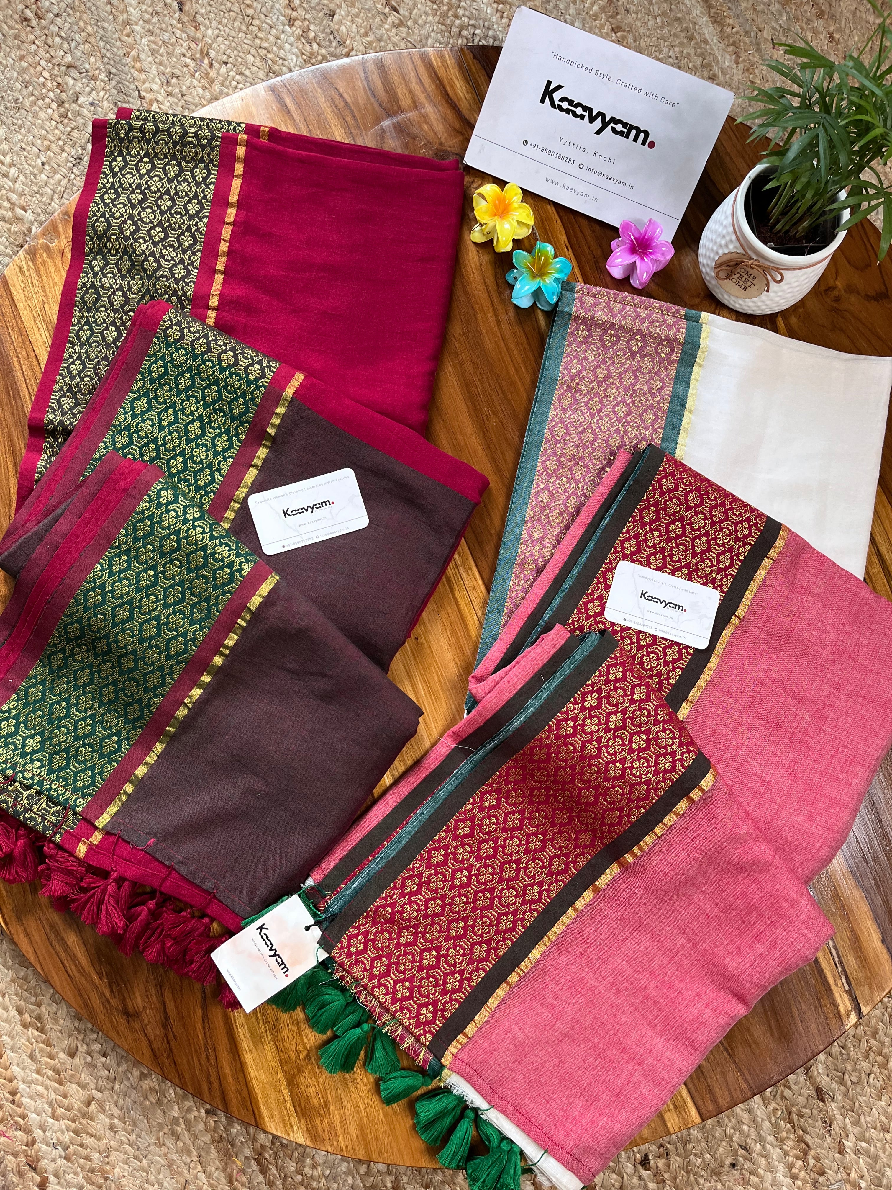 Cotton Silk Zari Contrast Border Saree - Manka