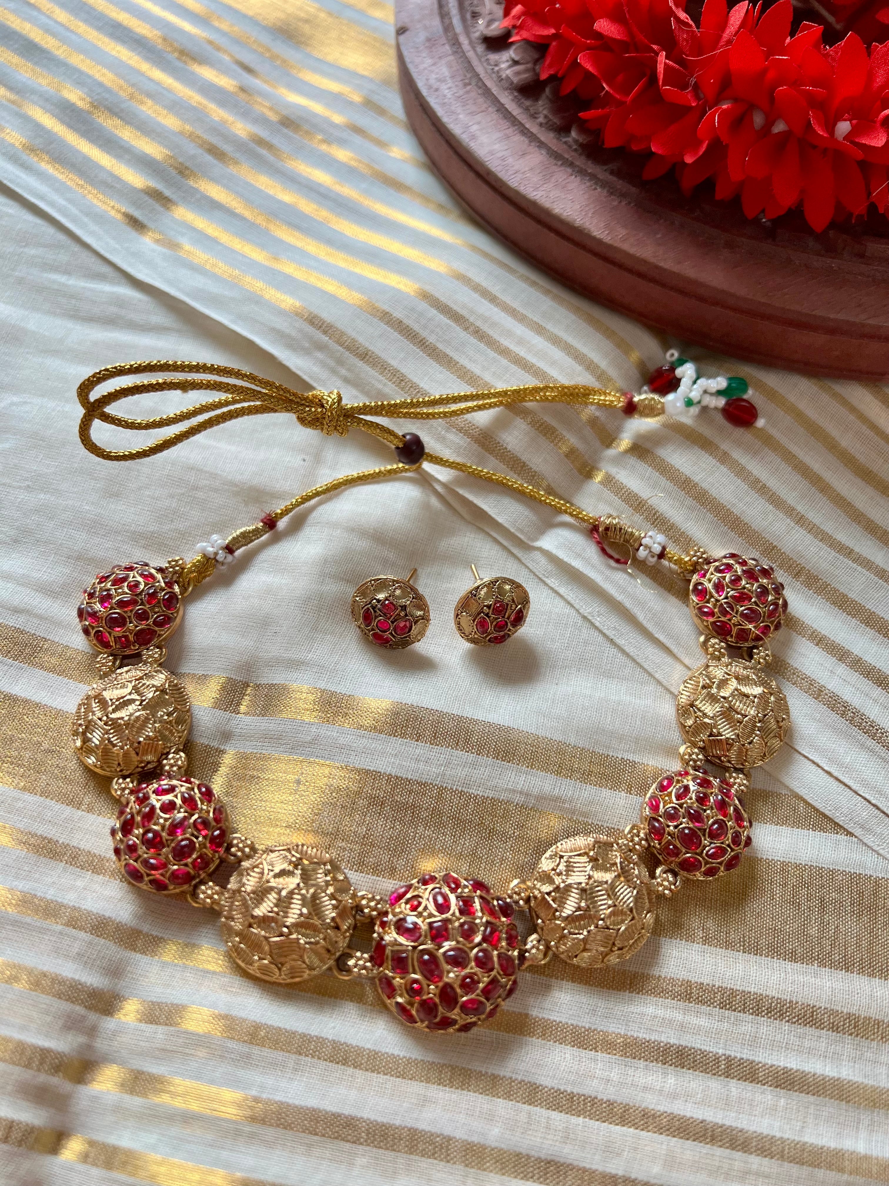 Ruby Motif Necklace