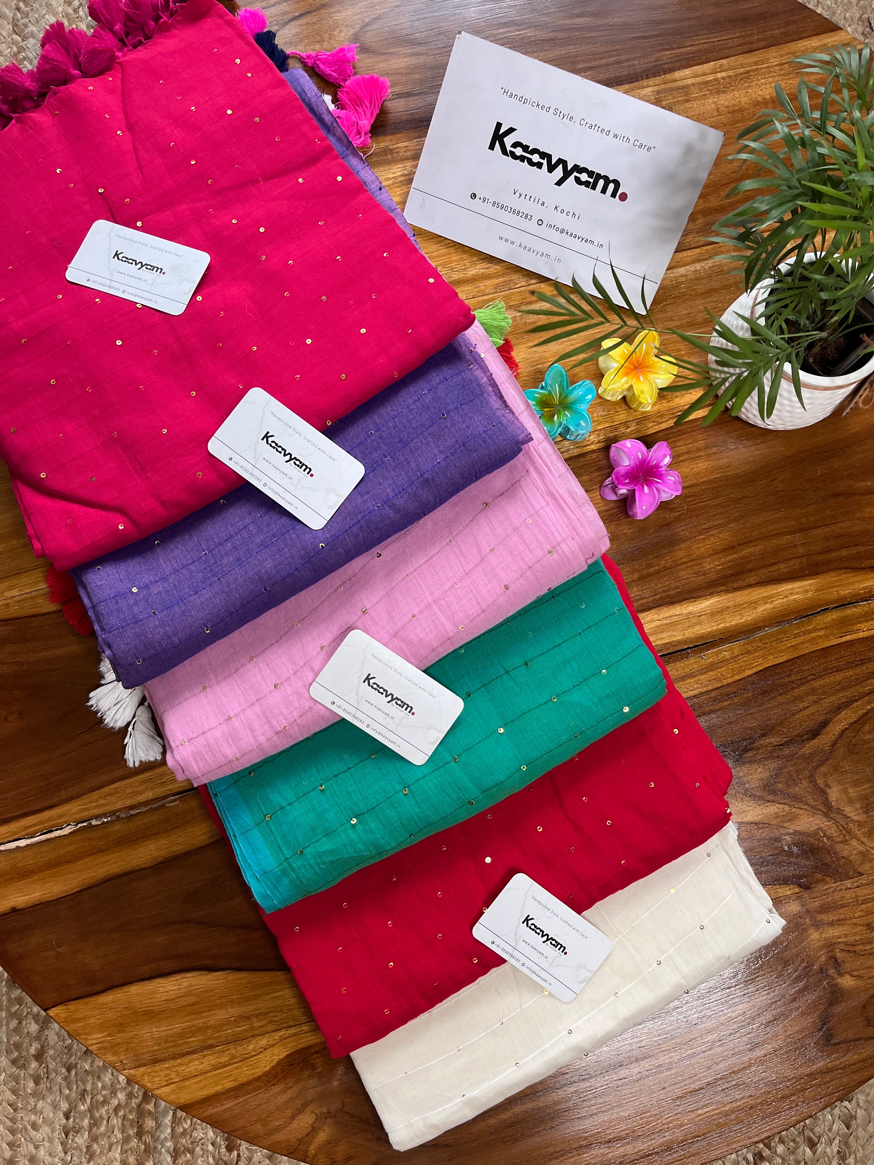 Sitara Sequins Mul Cotton Saree