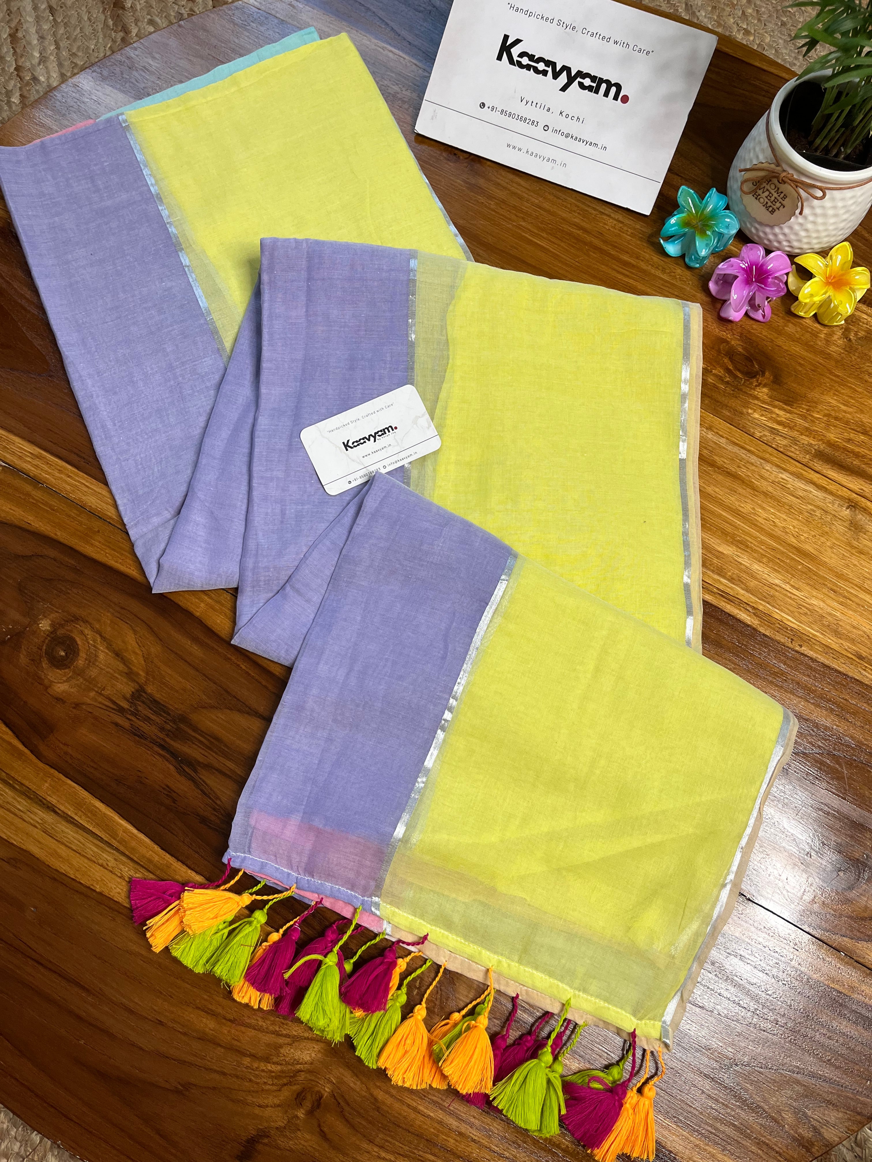Pastel Stripe Mul Cotton Saree