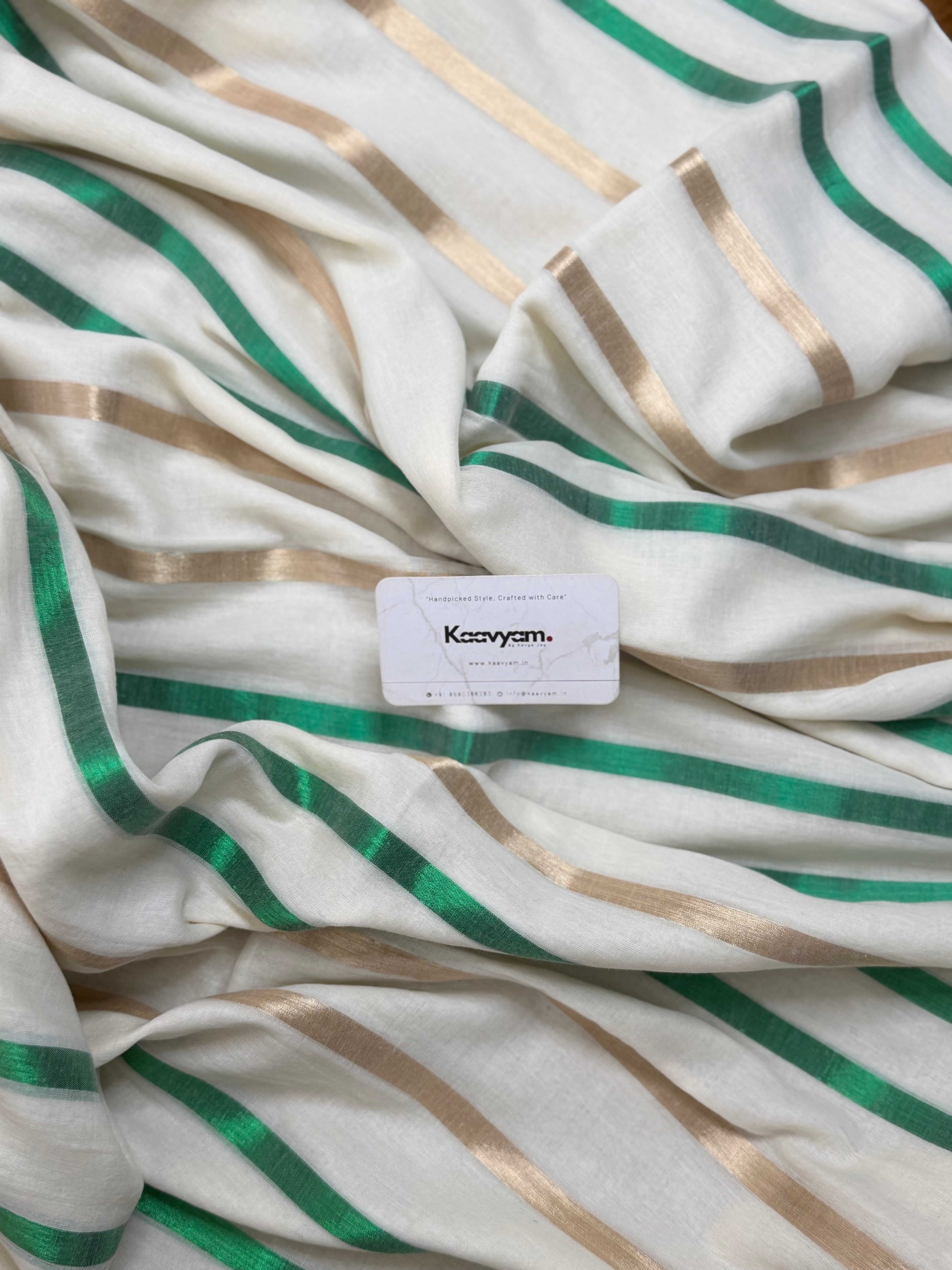 Paddy Kasav Mul Cotton Saree