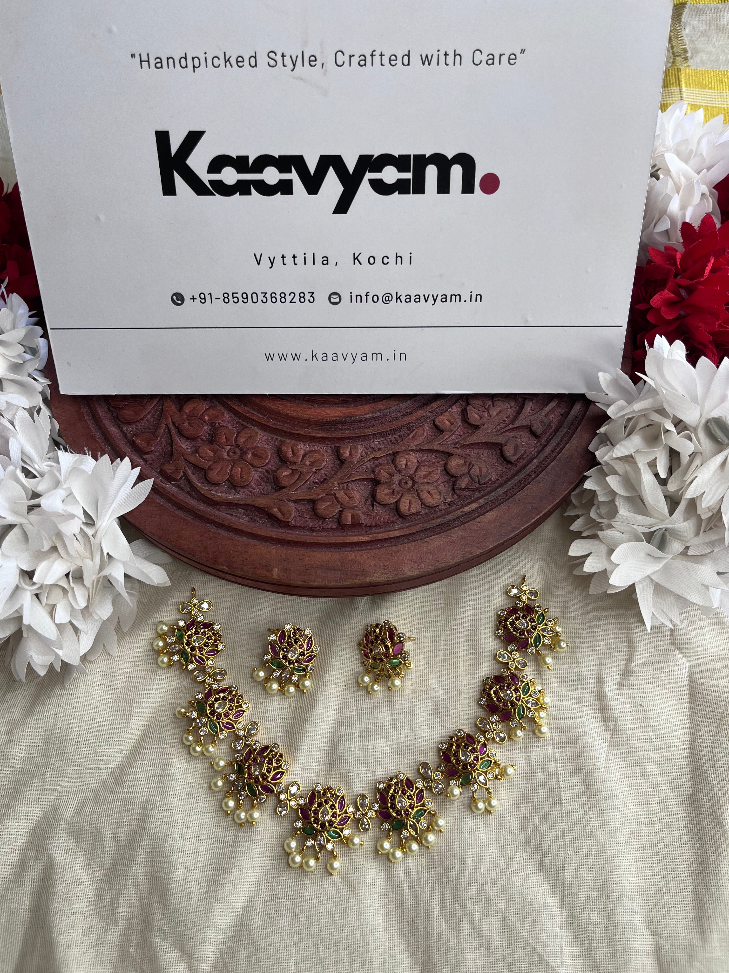 LOTUS NECKLACE & EARRINGS