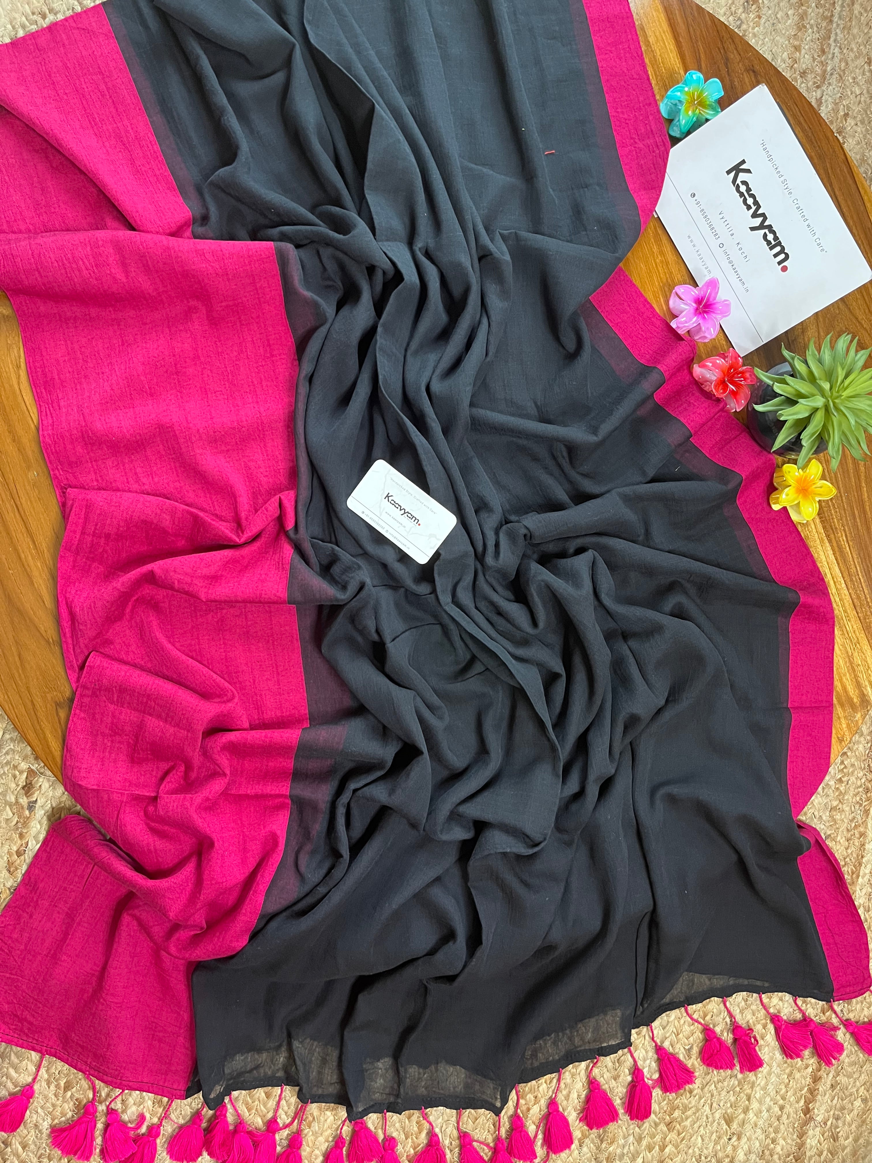 Broad Border Mul Cotton Saree