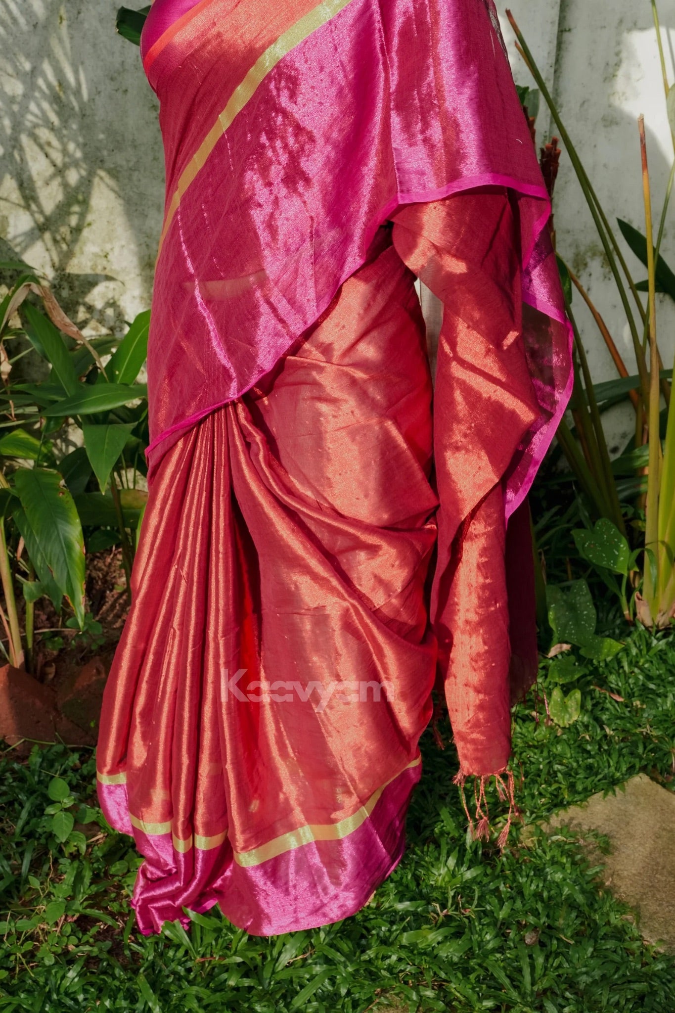 Red & Pink Raaga Tissue Silk Saree