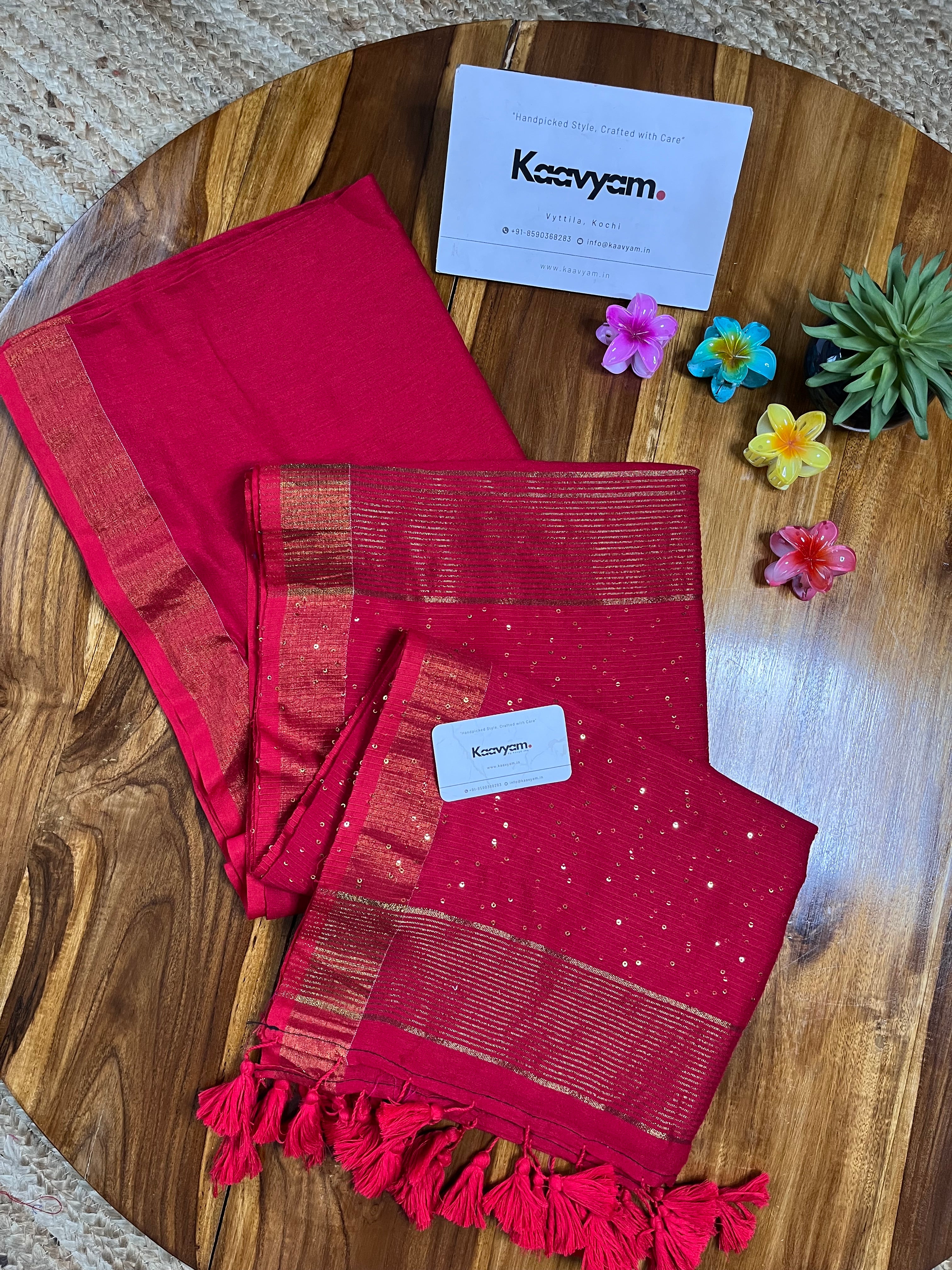Designer Sequins Acrylic Mul Modal Saree