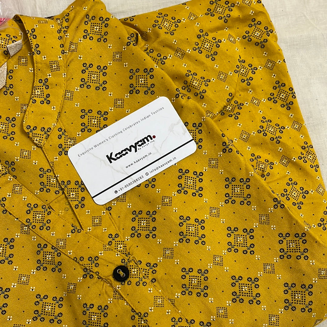 COLLAR YELLOW BLACK KURTI