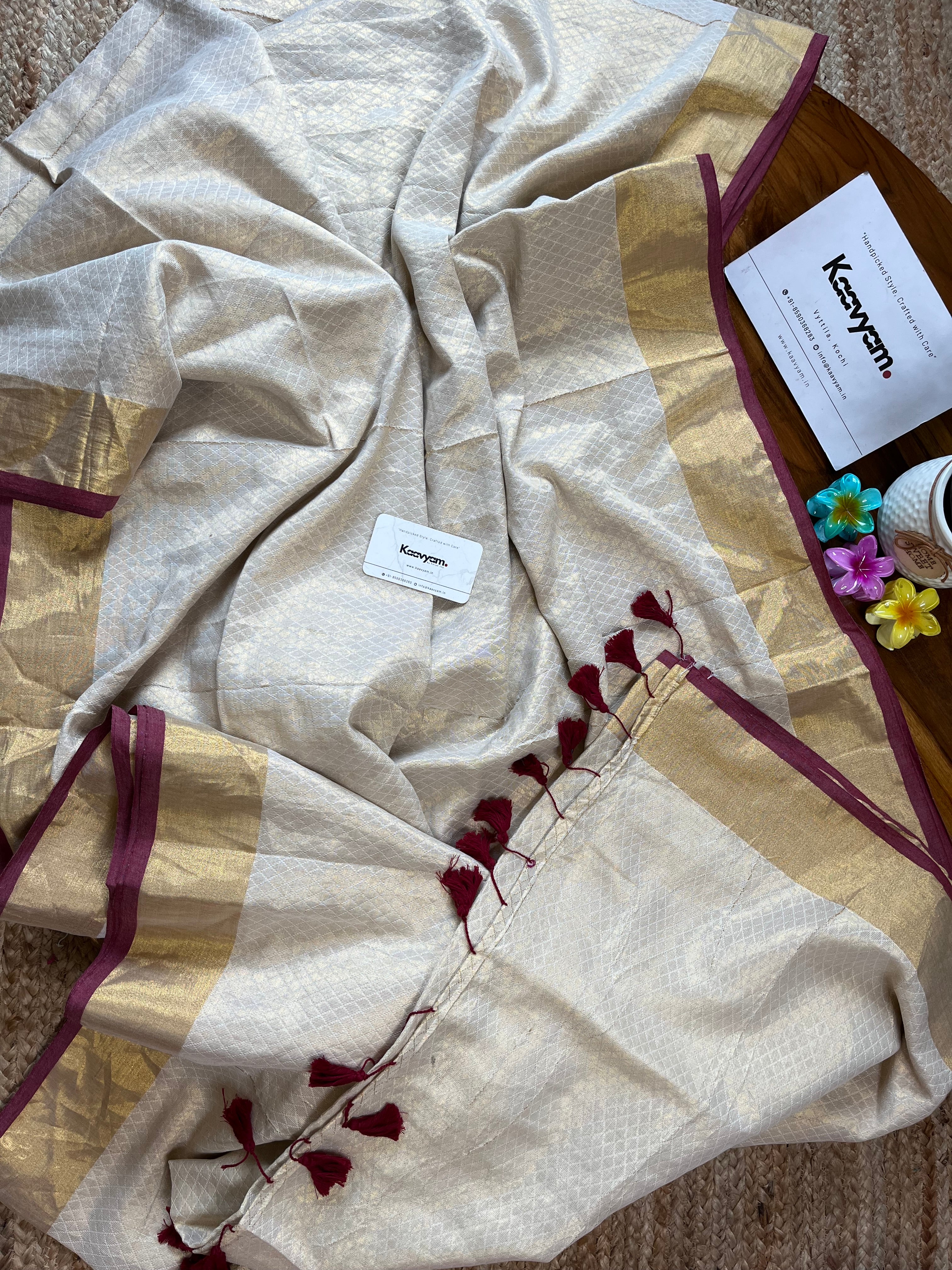 Contrast Border Silk Saree - MANKA