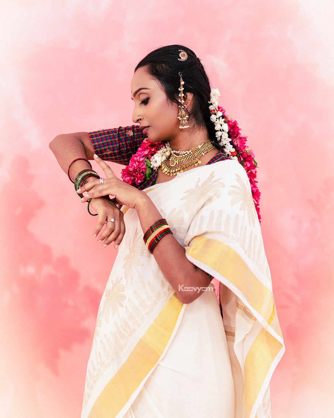 Kera Printed Mul Cotton Saree