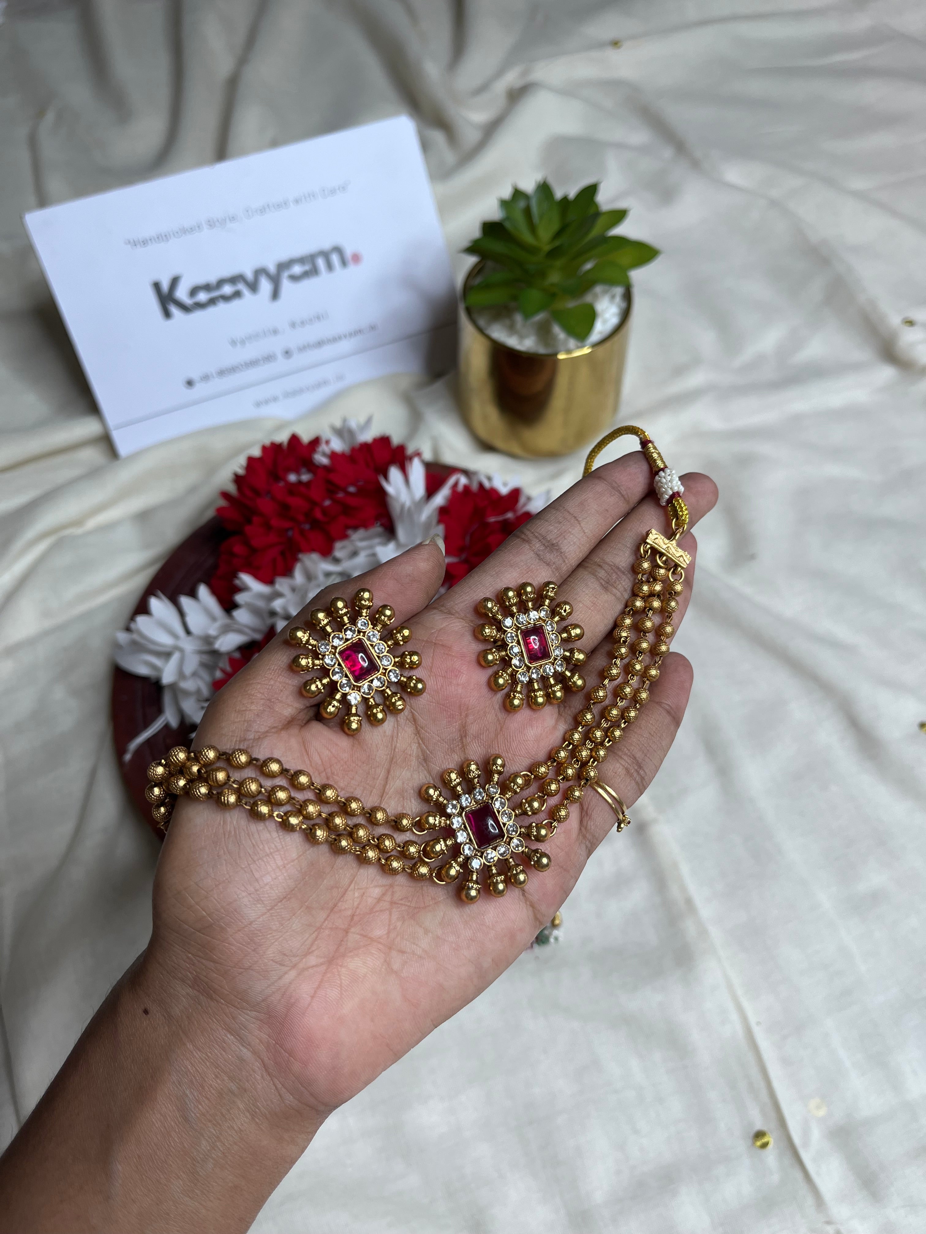 Layer Square Choker & Earrings