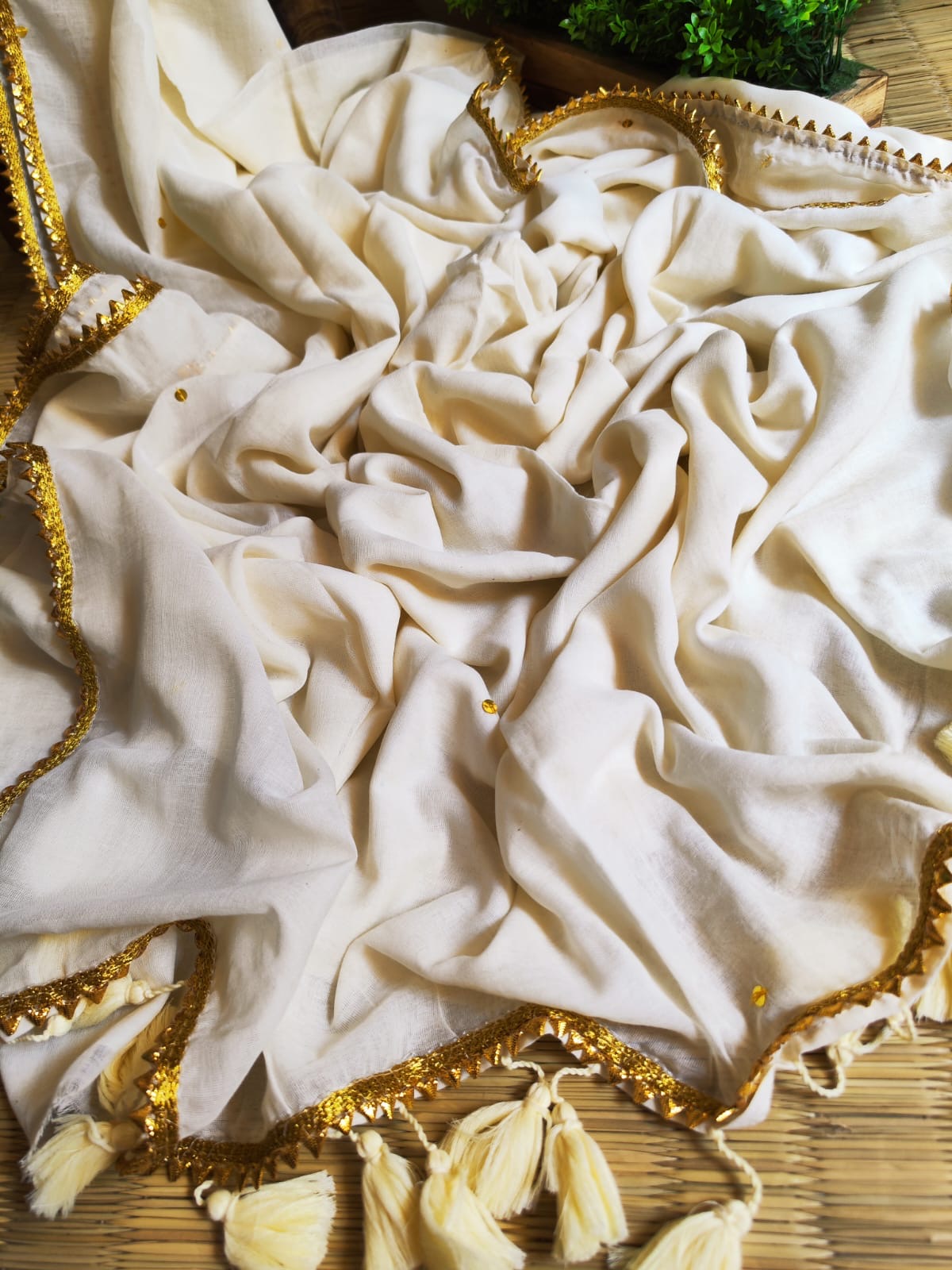 Off white Mul cotton sarees