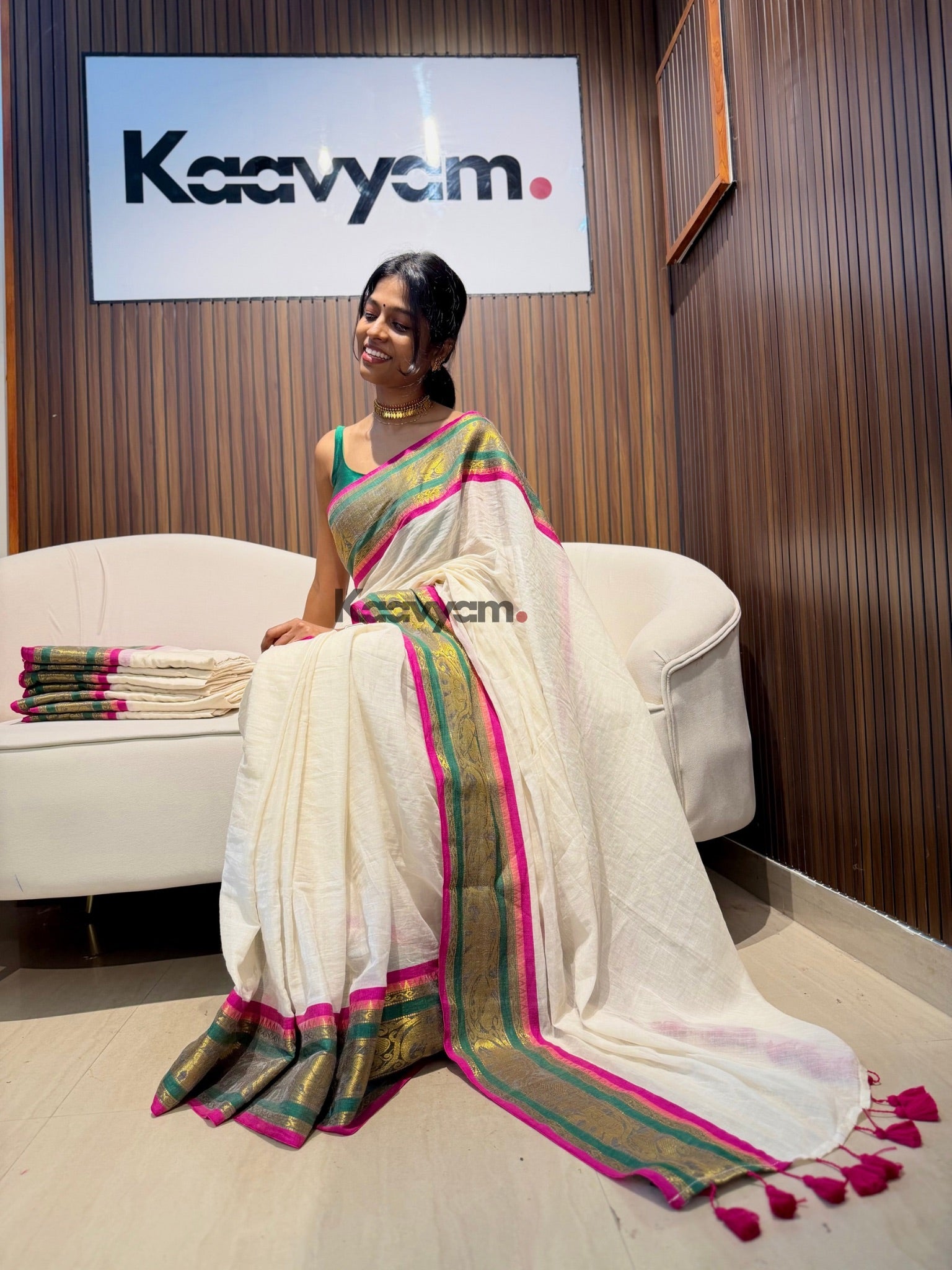 Gaja Kanchi Mul Cotton Saree
