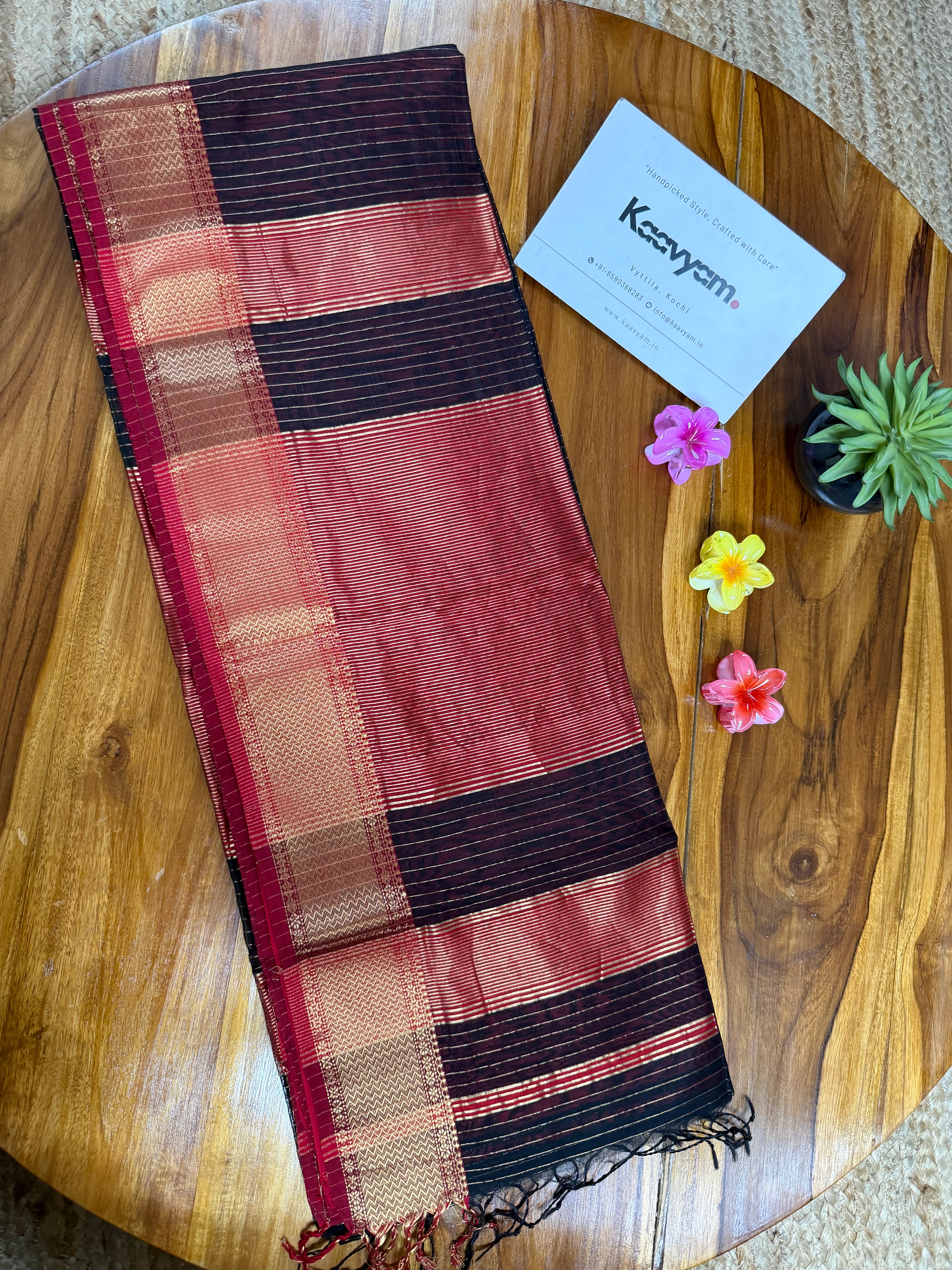 Maheshwari Silk Stripe Saree