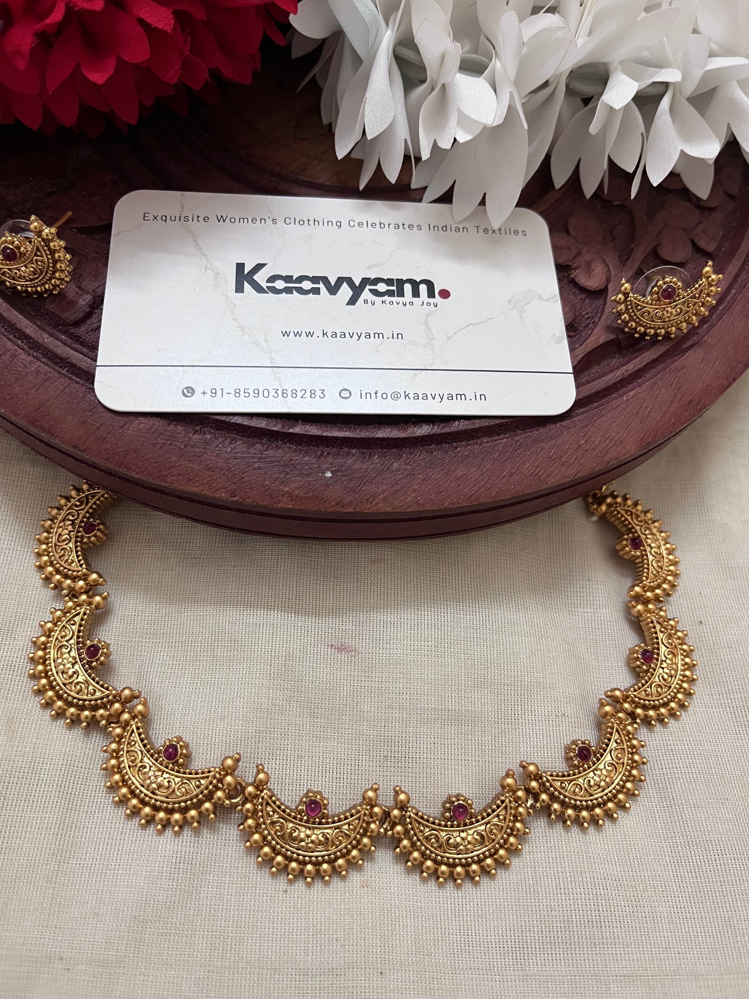 Half Moon Necklace & Earrings