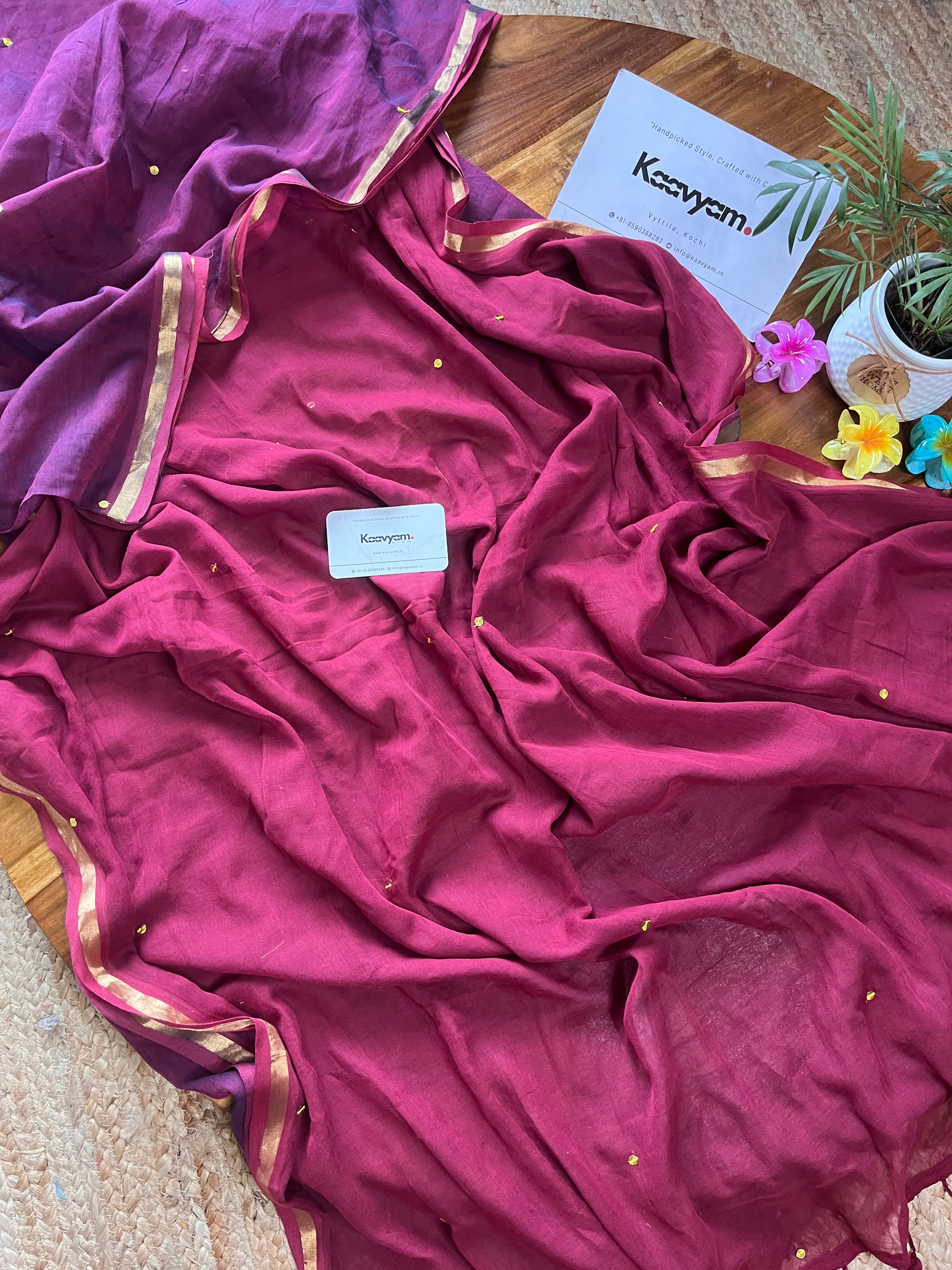 Goldy Half Half Mul Cotton Saree