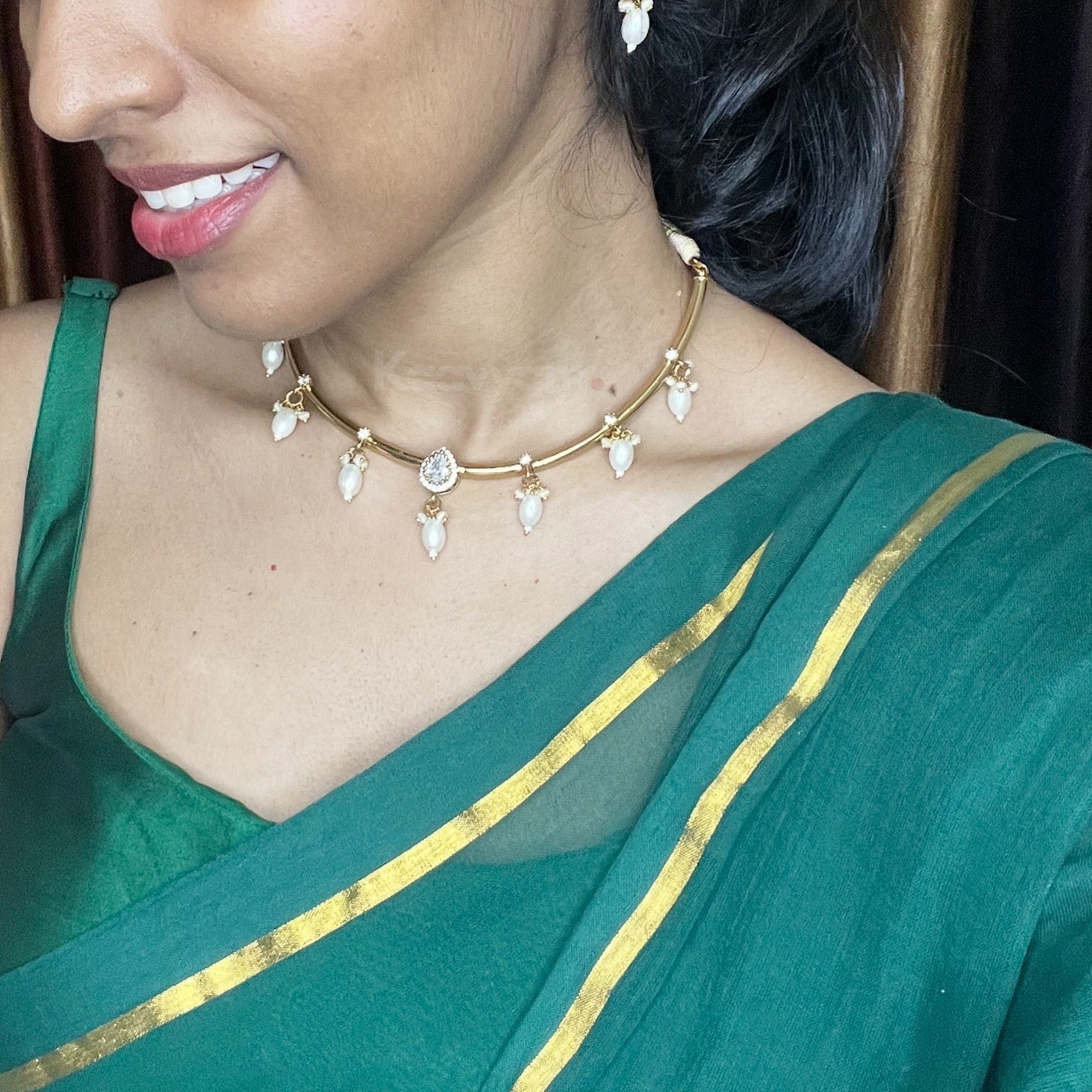 Pearl Drops Hasli & Earrings