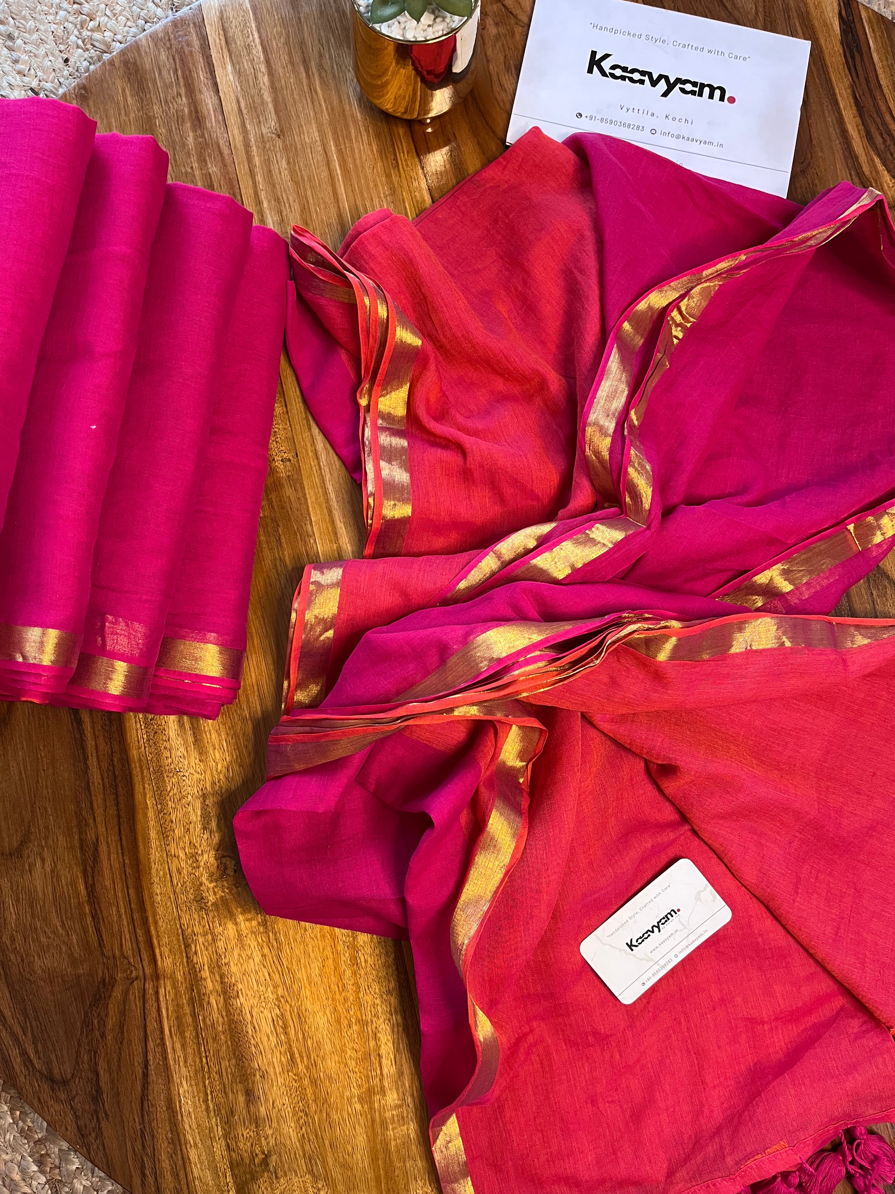 Orange Horizon Mul Cotton Saree