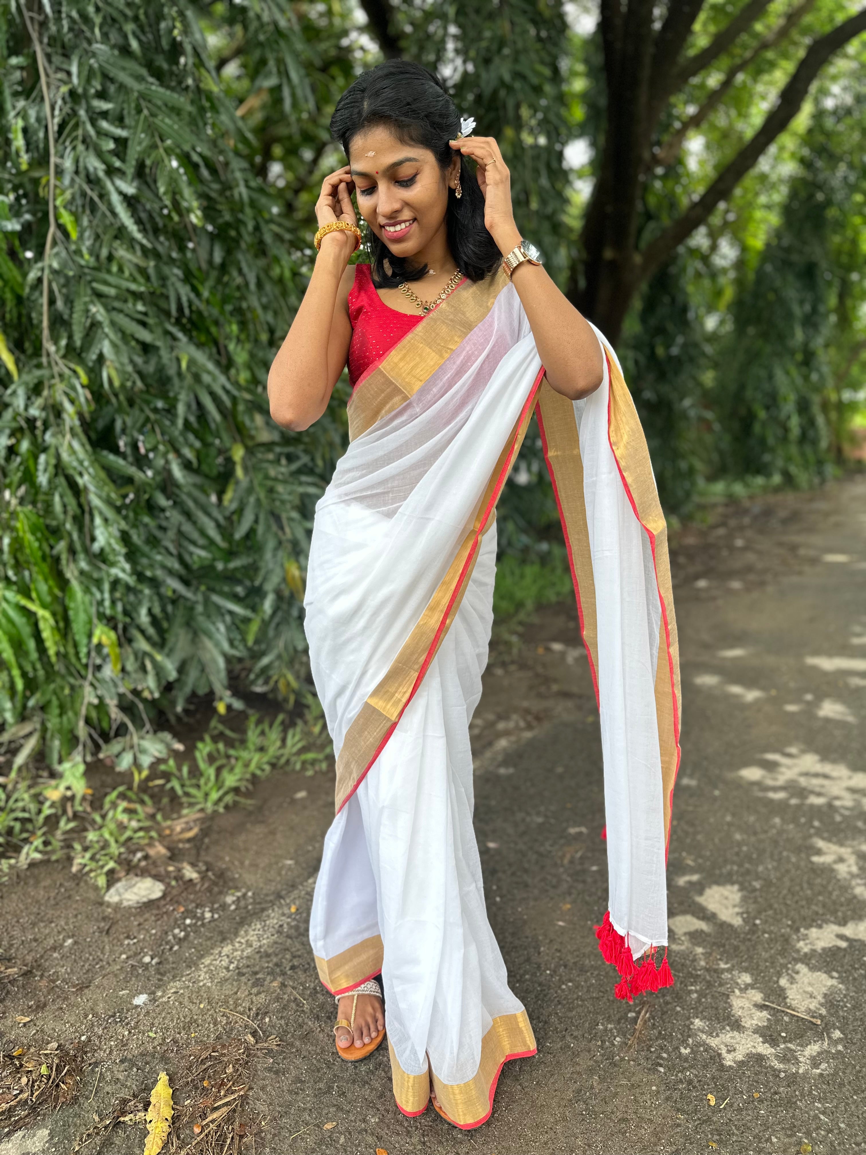 Kasav & Kara Mul Cotton Saree
