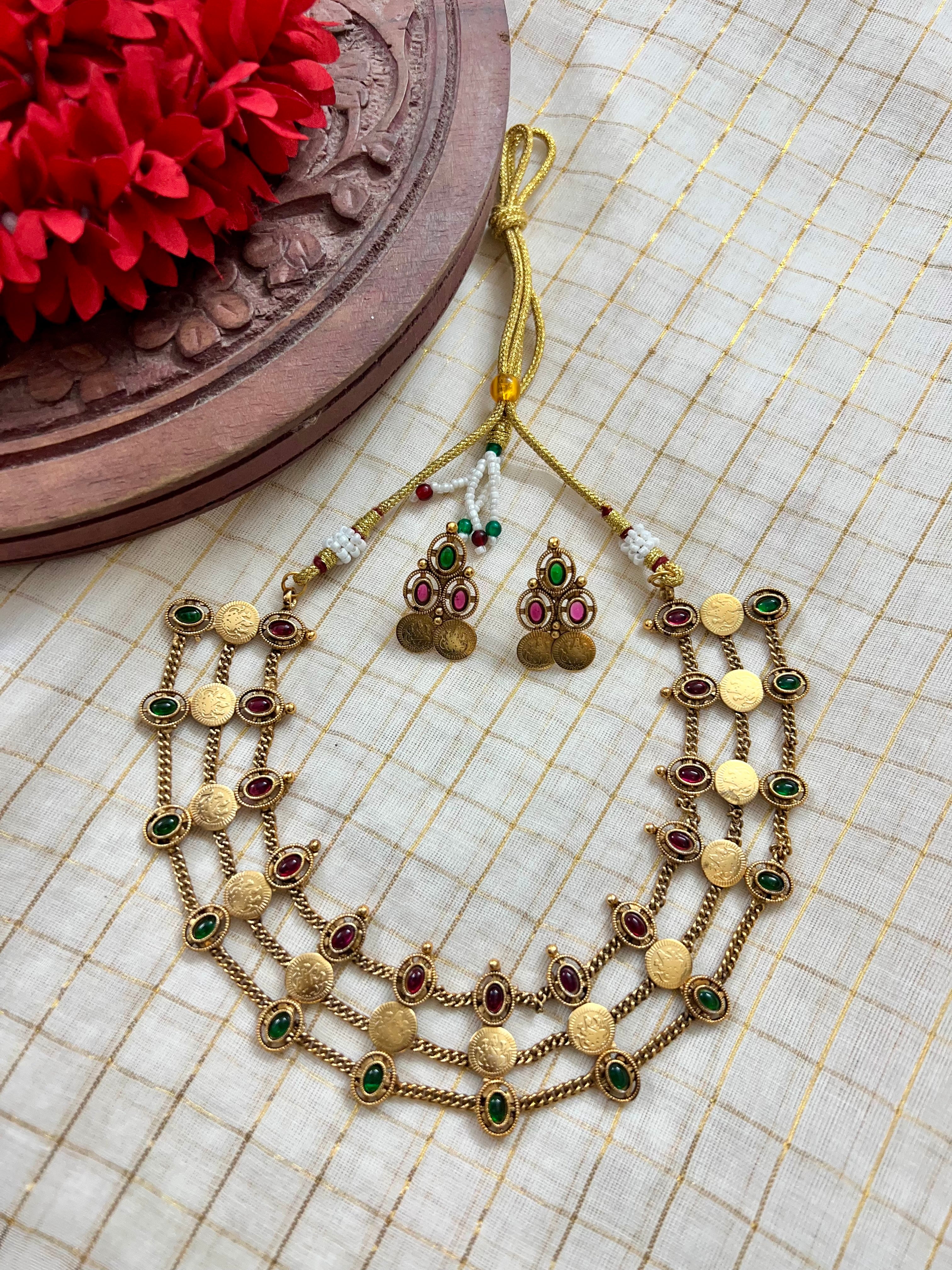 Multilayered Coin necklace/choker