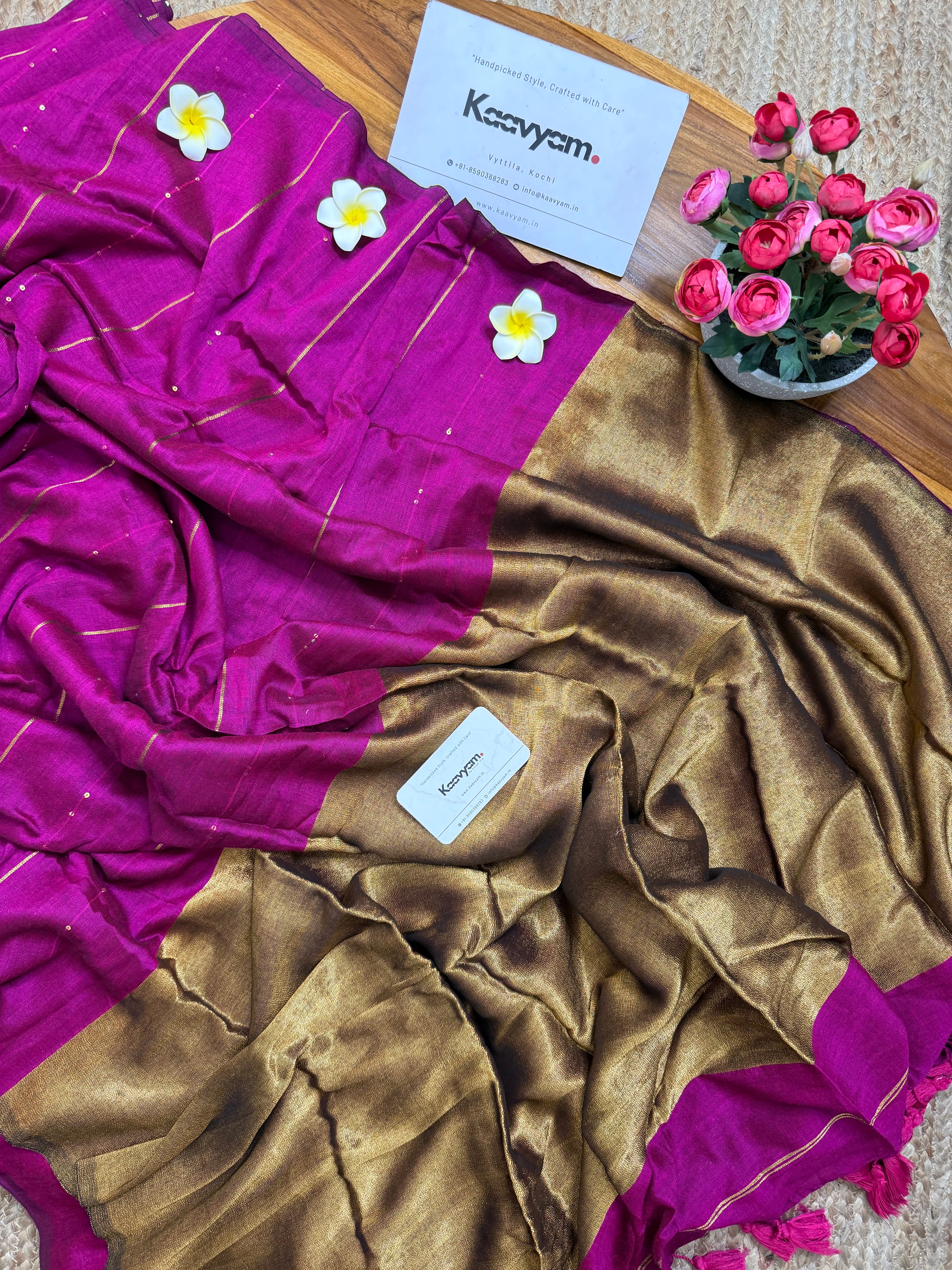 Acrylic Sequins Tissue Pallu