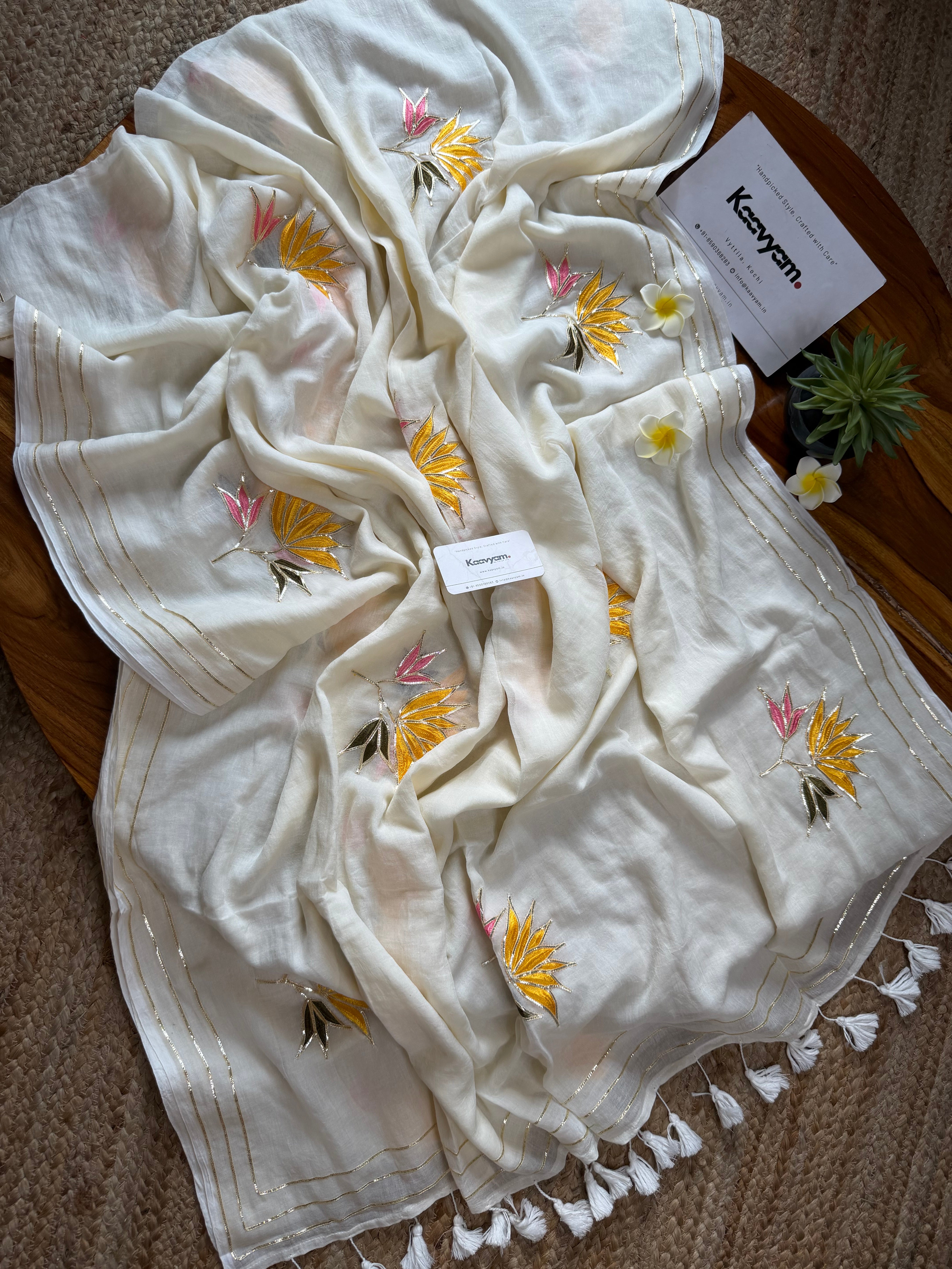 Gota Patti Mul Cotton Saree