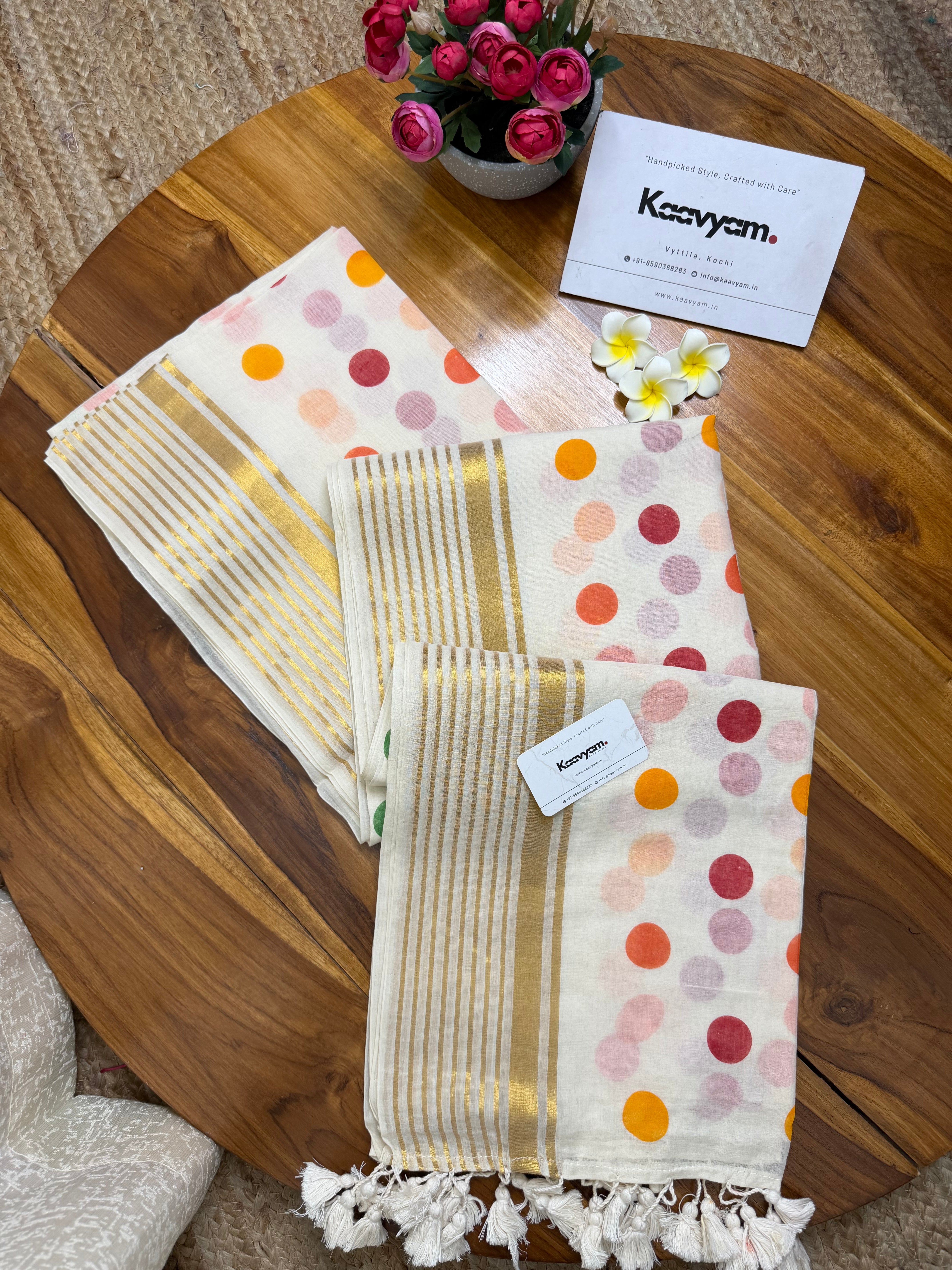 Color Polka Kasav Saree