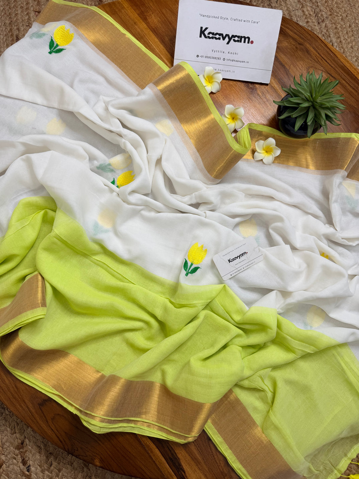 Neon Tulip Kasav Saree