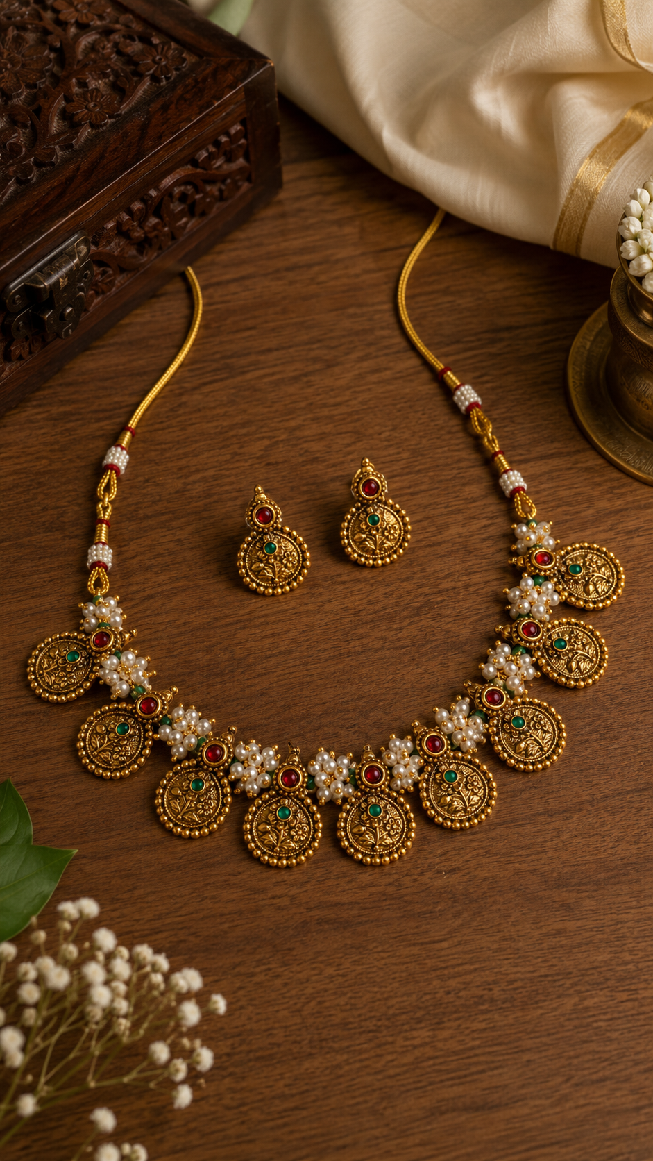 Mayura Pearl Coin Necklace