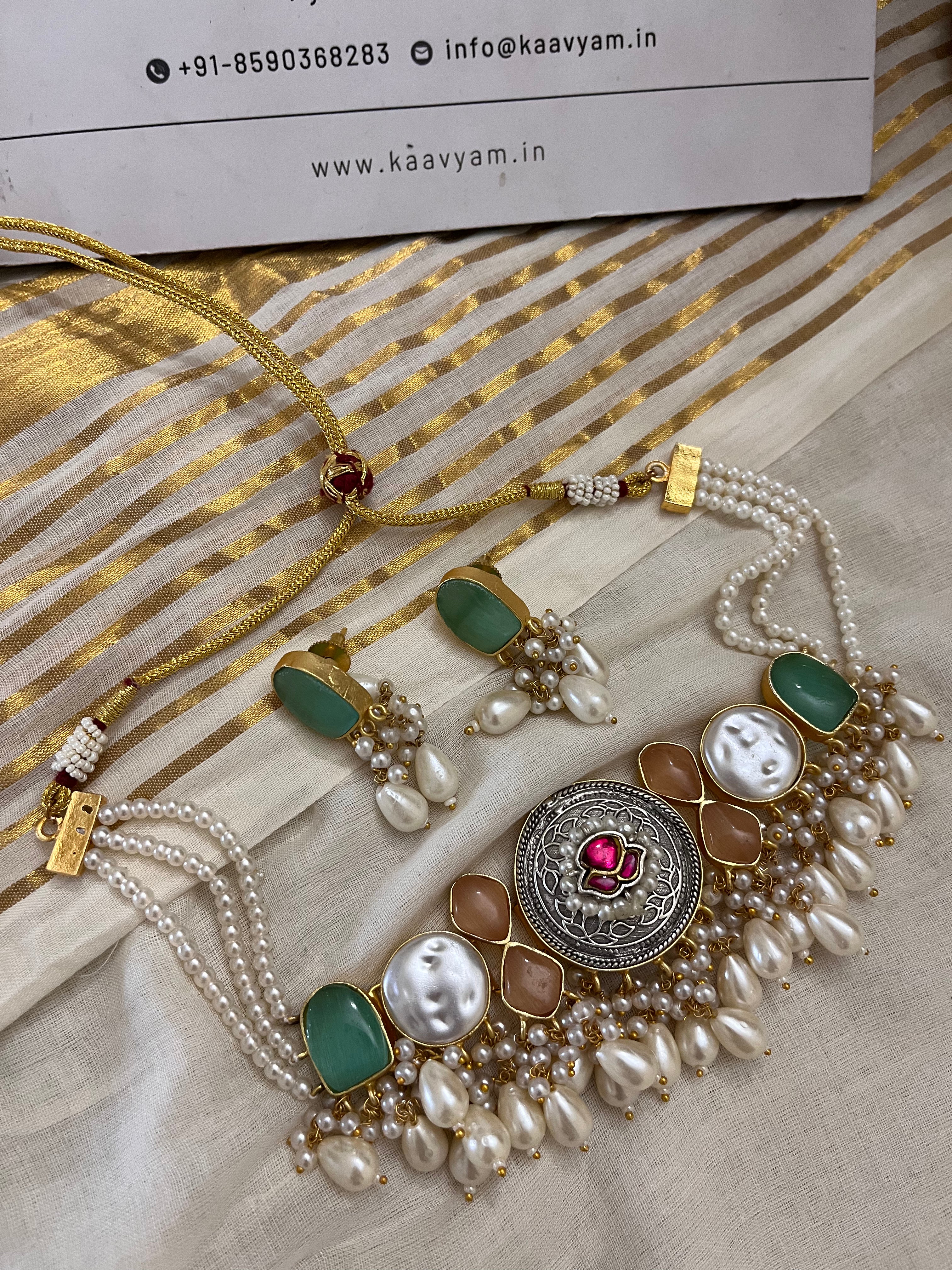 Handmade Heavy choker & Earrings