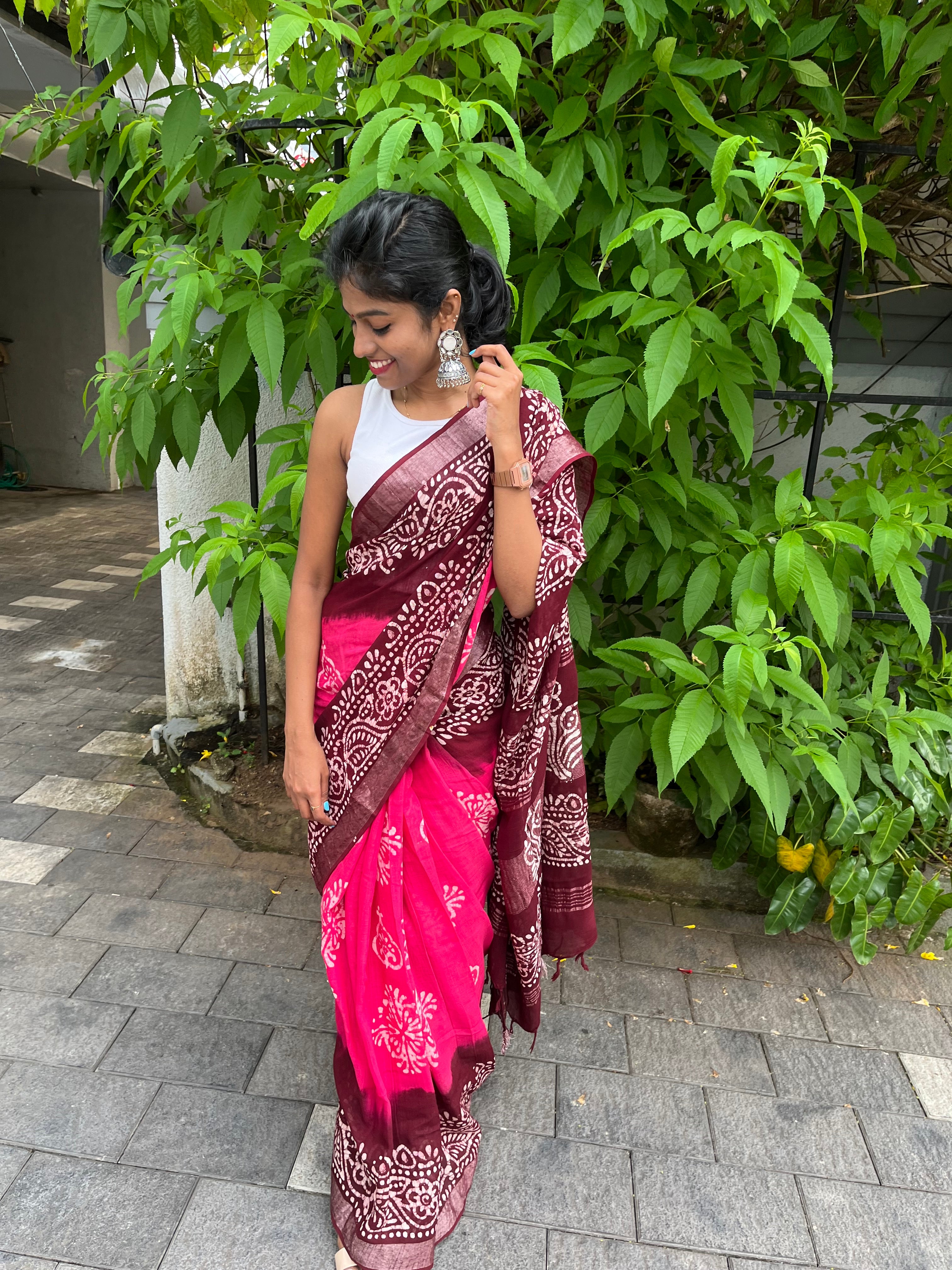 OMBRE HAND BLOCK SAREE