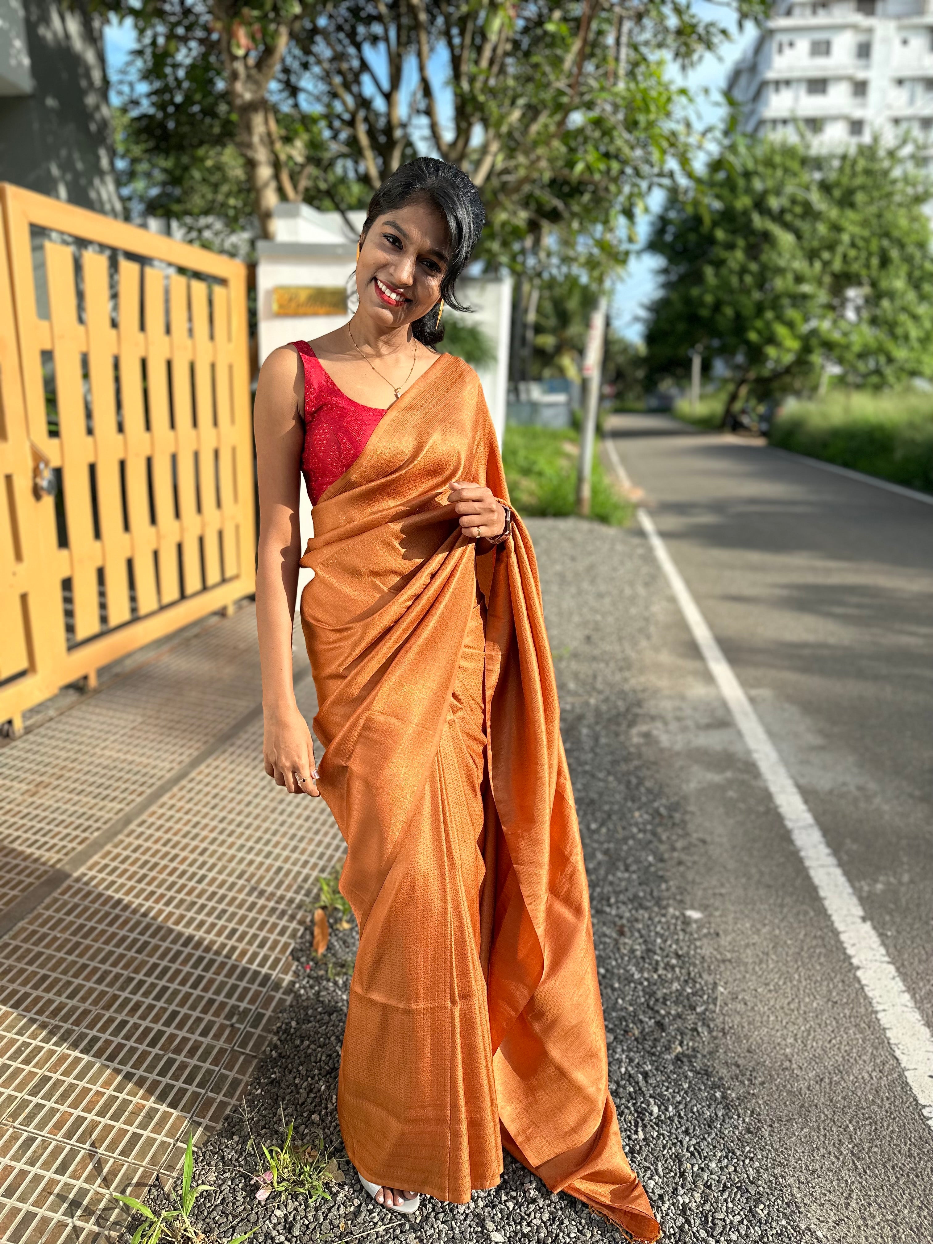 ORANGE KUBERAPPATTU SAREE