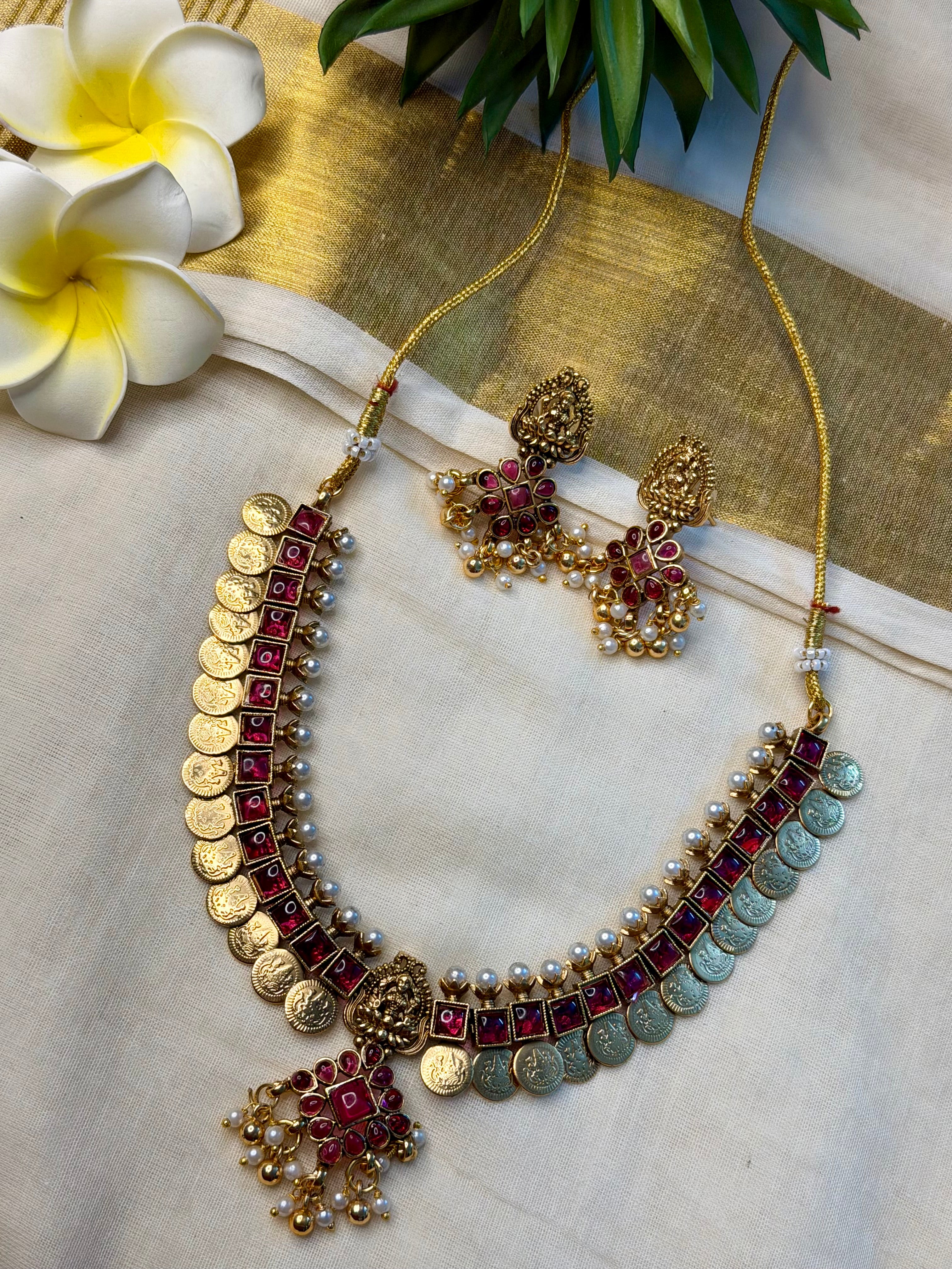 Fusion Lekshmi Coin Necklace