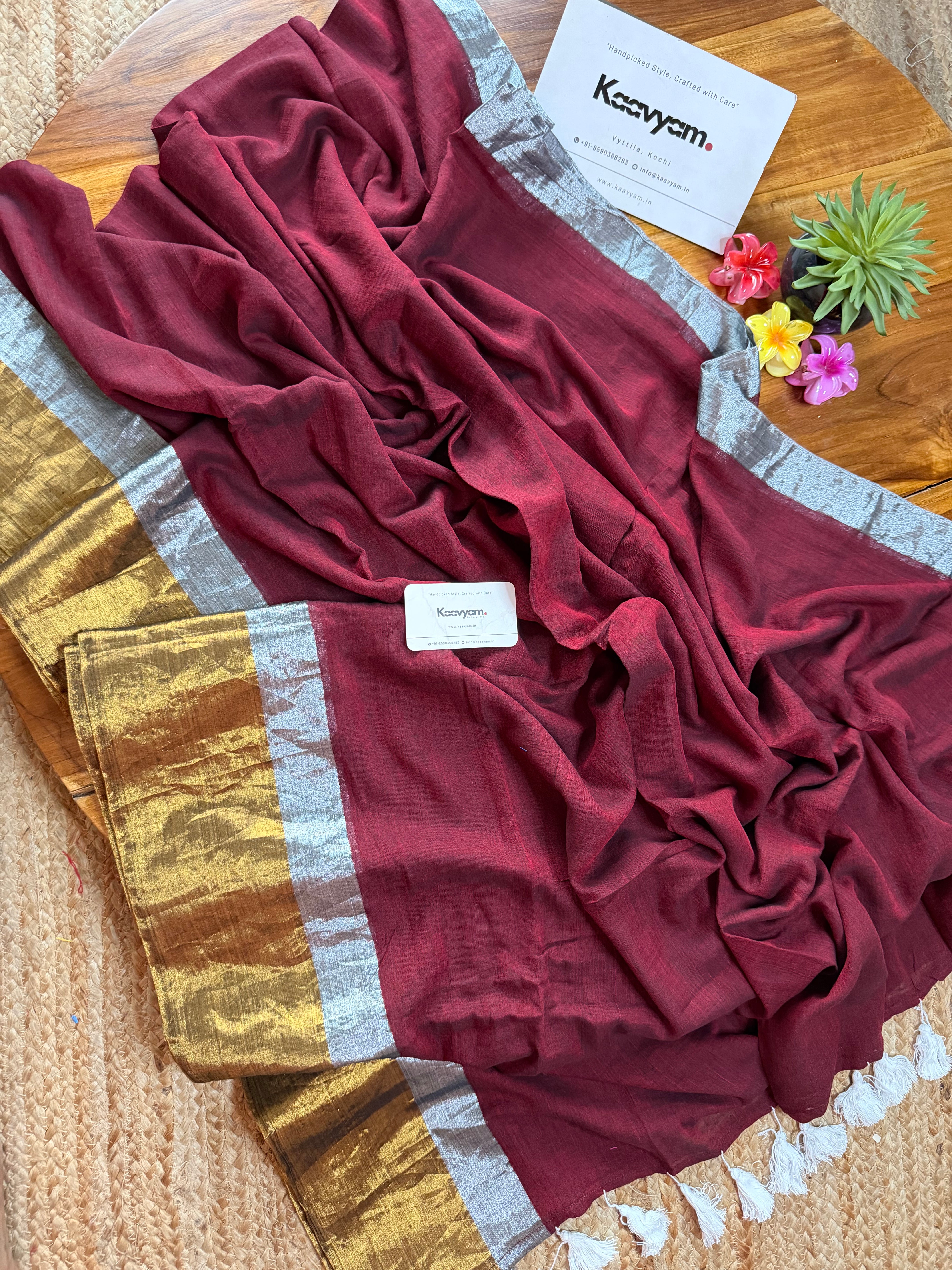 Double Kasav Mul Cotton Saree