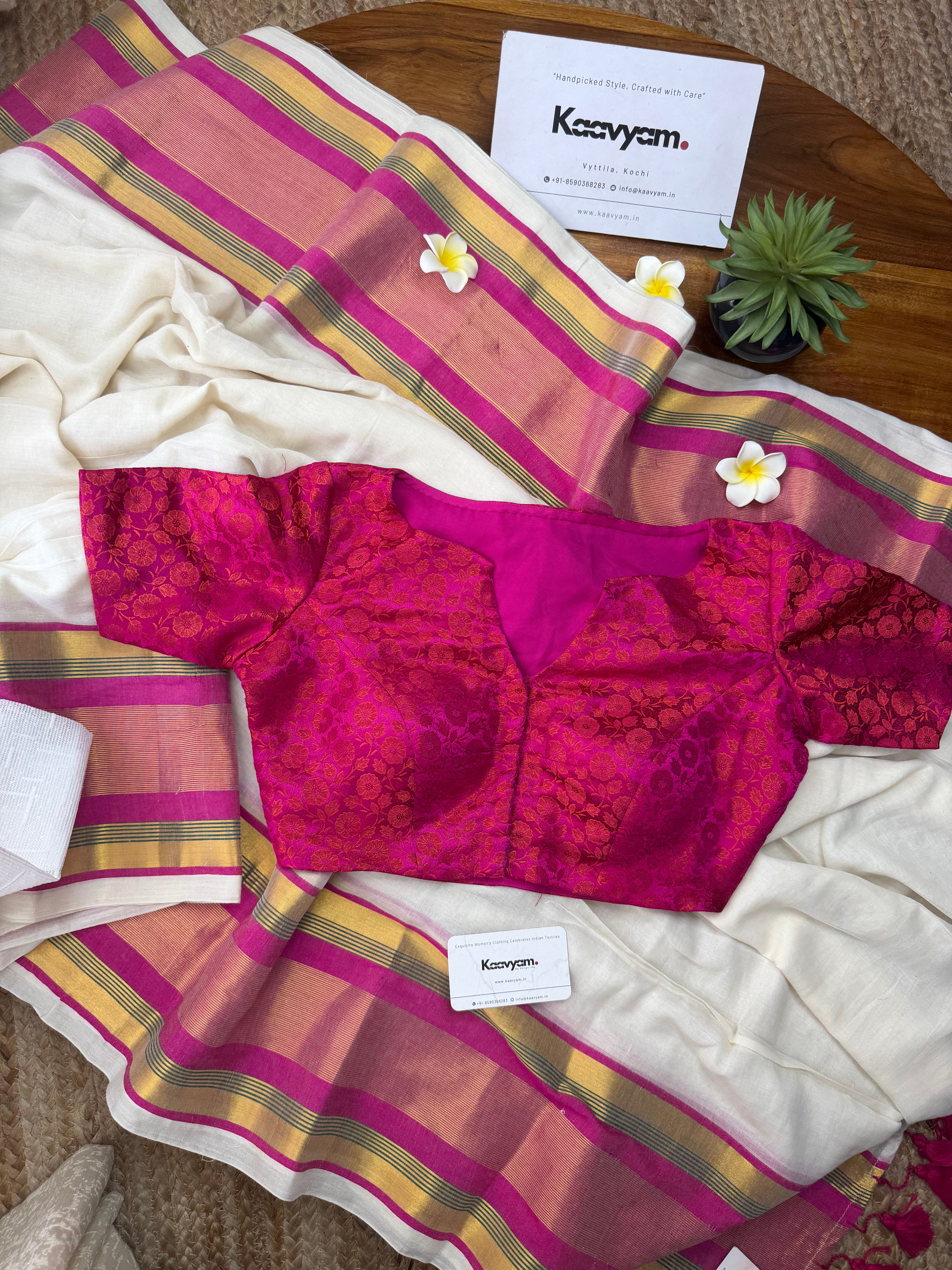 Pink Kasav Saree